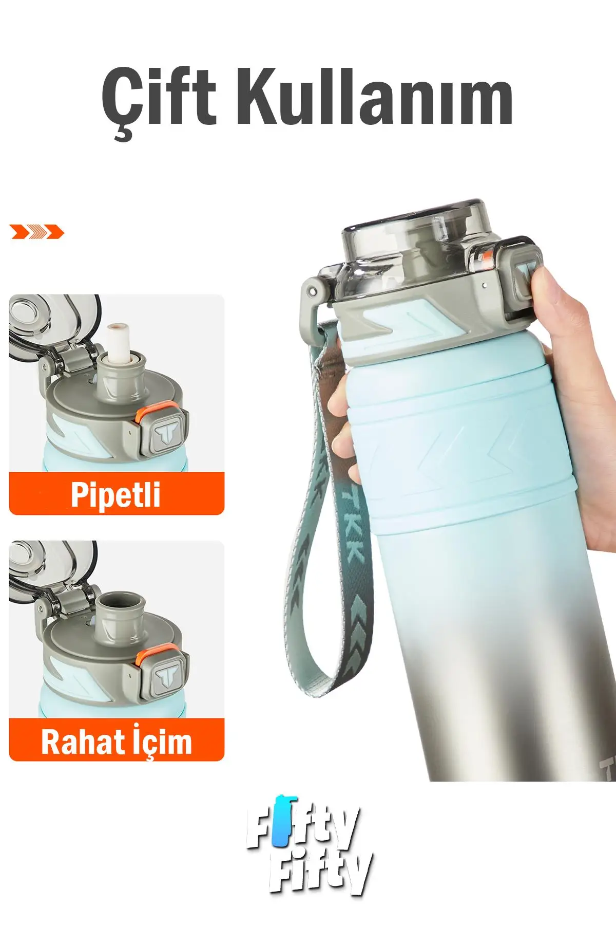 TKK 900 ML Çelik Termos Çift Kullanım Pipetli/Rahat İçim -12/24 Sıcak-Soğuk- Yalıtım -TKK2025900ML