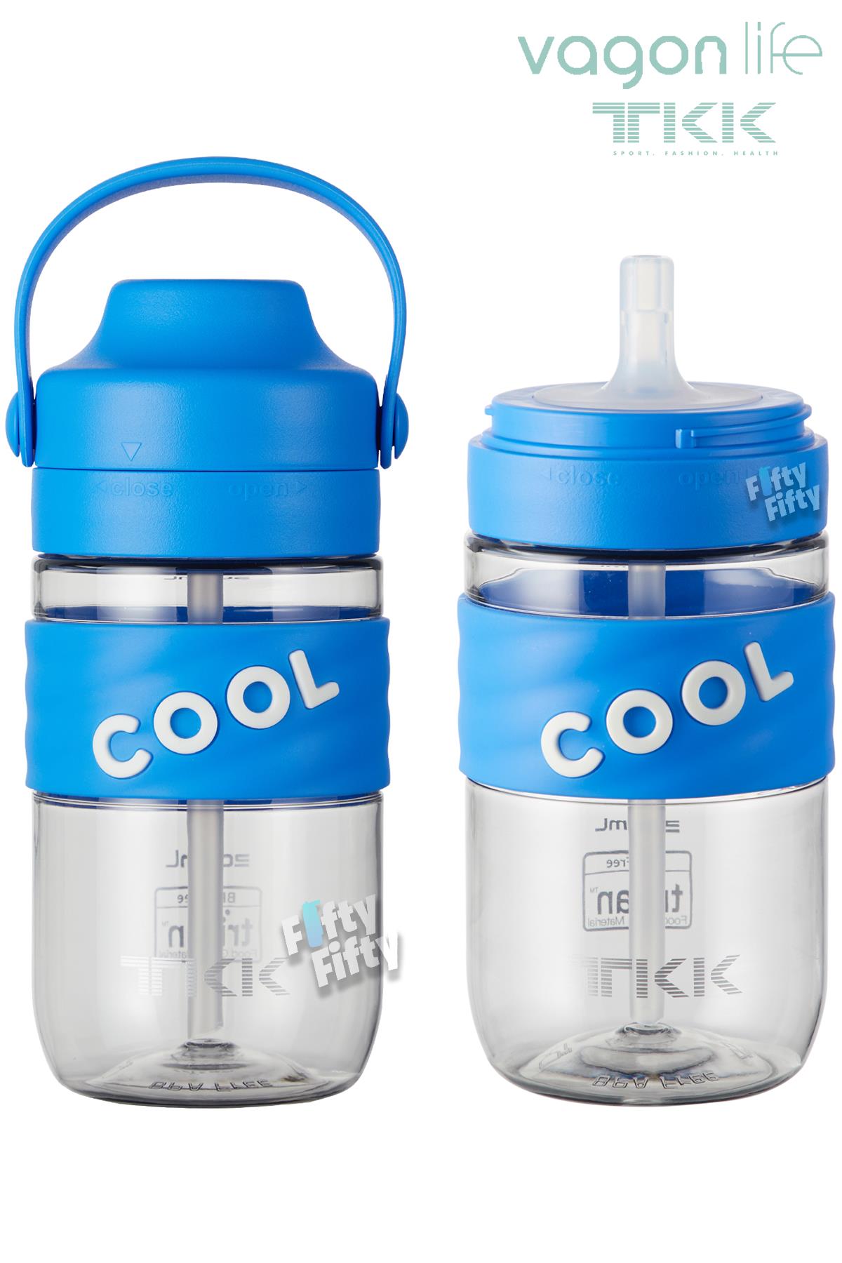 TKK 550 ML Pipetli(Isırılması güç) Taşıma kulplu Bpa İçermeyen Tritan Su Matarası COOL-550