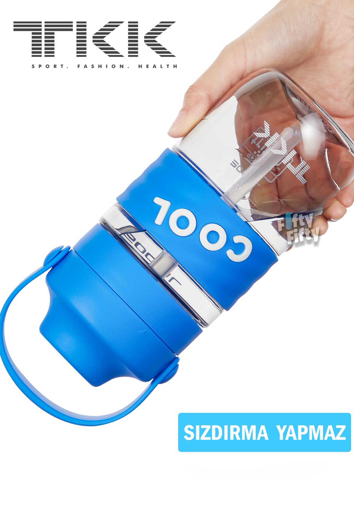 TKK 550 ML Pipetli(Isırılması güç) Taşıma kulplu Bpa İçermeyen Tritan Su Matarası COOL-550