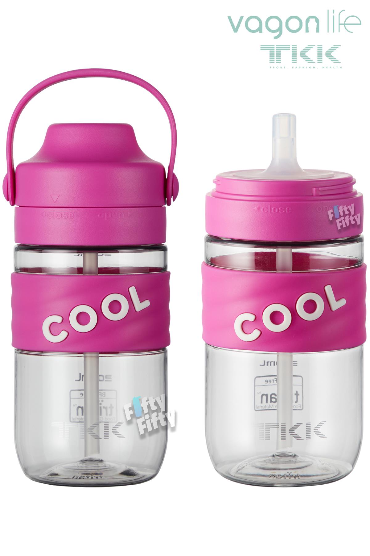 TKK 550 ML Pipetli(Isırılması güç) Taşıma kulplu Bpa İçermeyen Tritan Su Matarası COOL-550