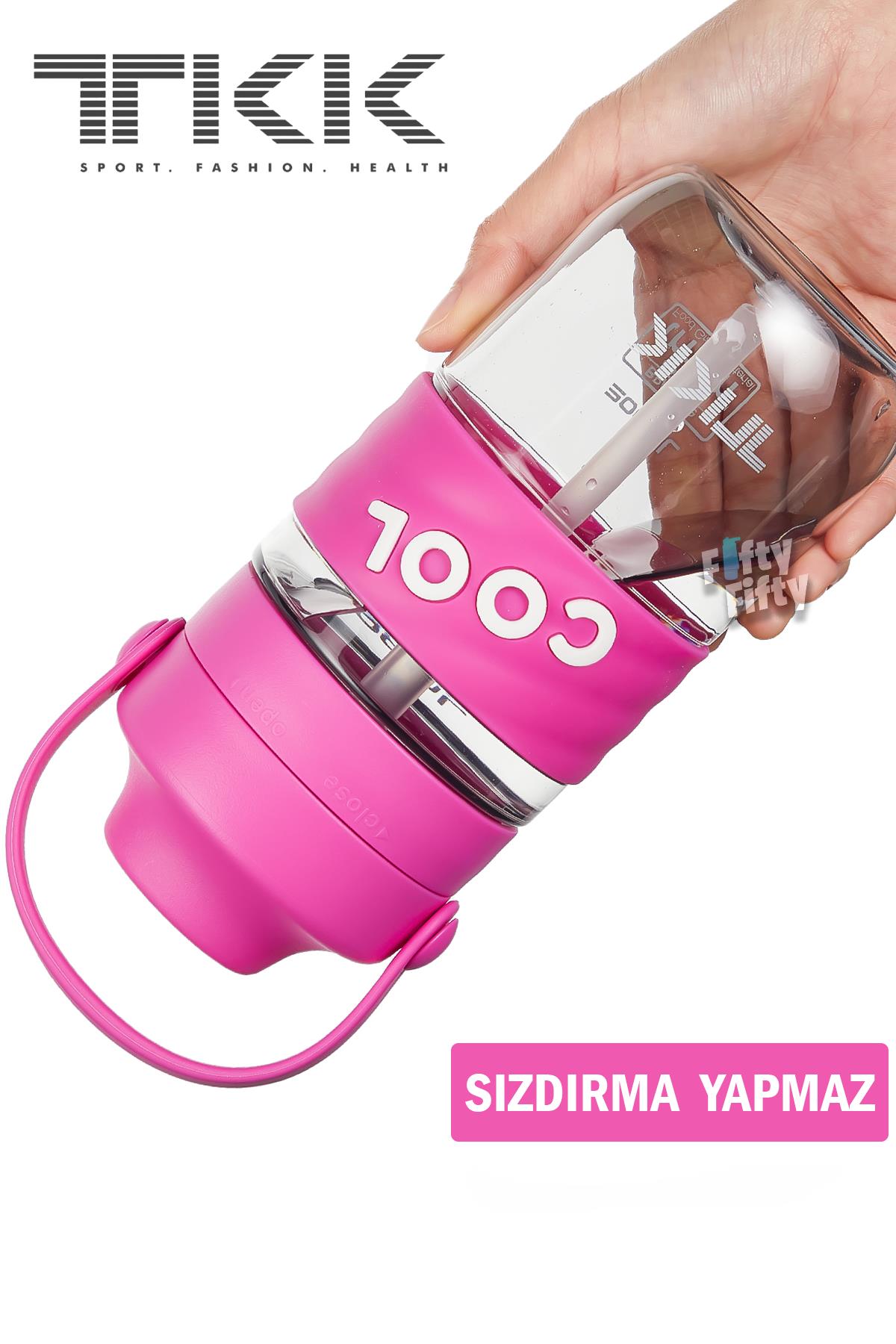 TKK 550 ML Pipetli(Isırılması güç) Taşıma kulplu Bpa İçermeyen Tritan Su Matarası COOL-550