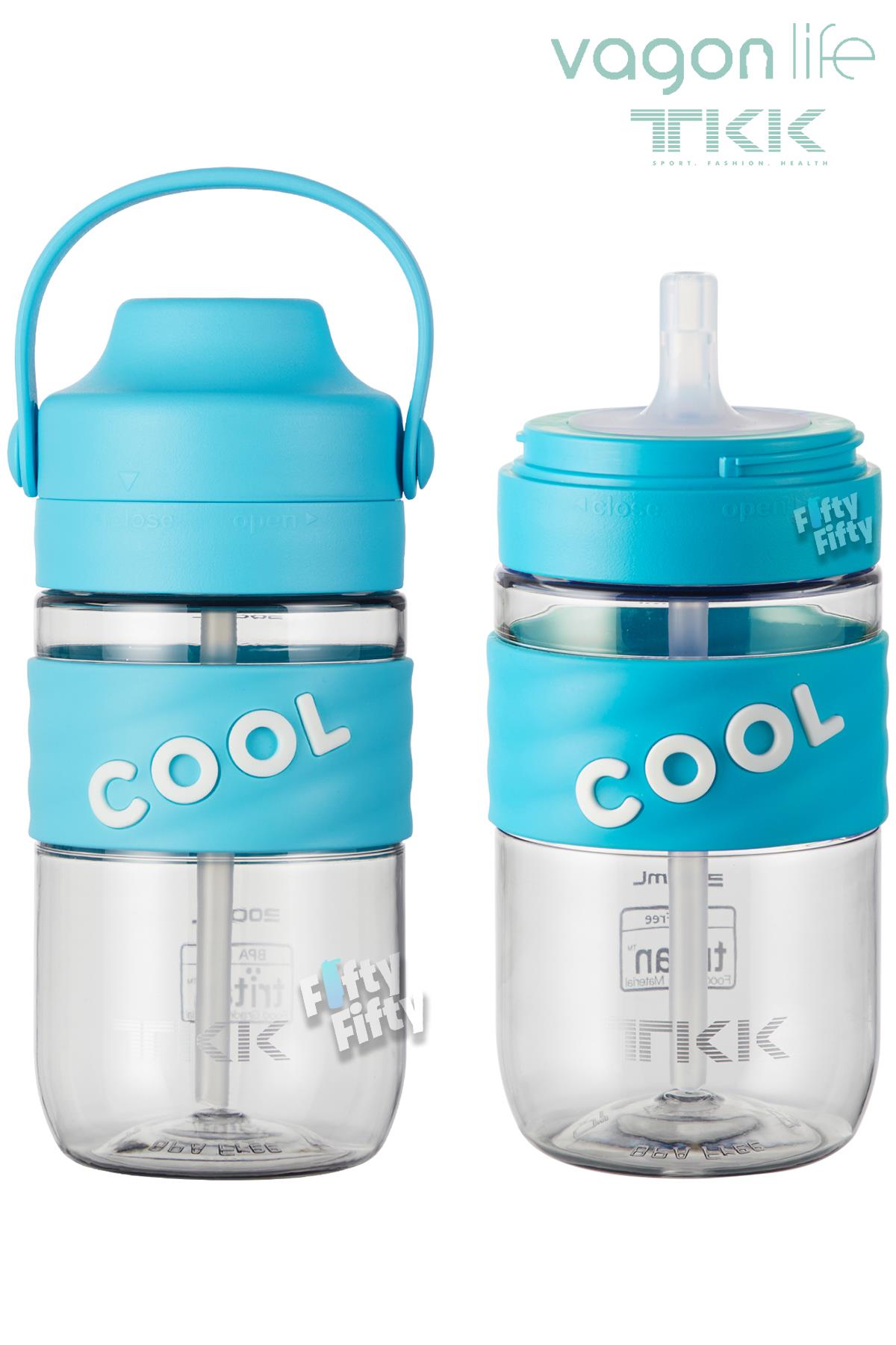 TKK 550 ML Pipetli(Isırılması güç) Taşıma kulplu Bpa İçermeyen Tritan Su Matarası COOL-550