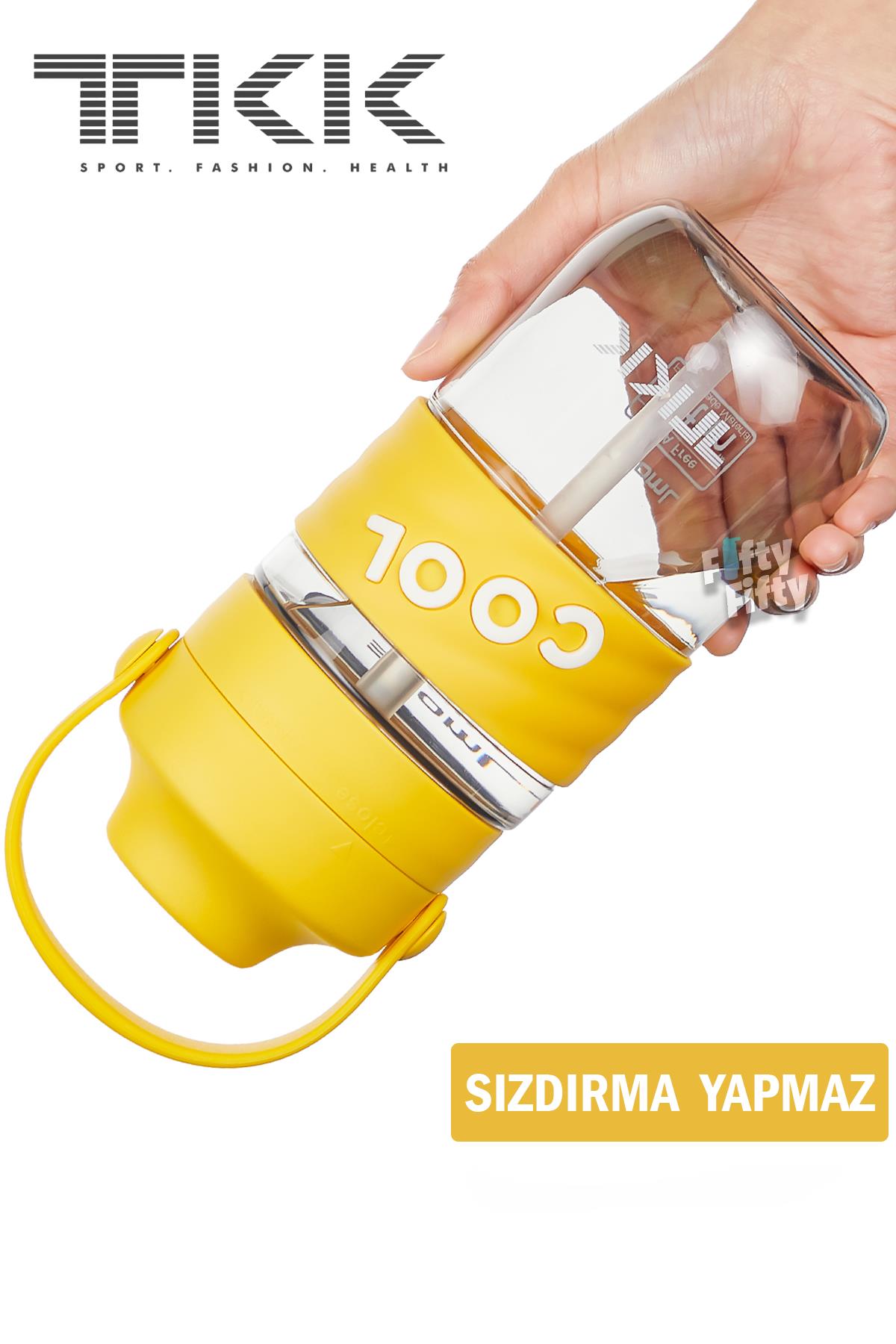 TKK 550 ML Pipetli(Isırılması güç) Taşıma kulplu Bpa İçermeyen Tritan Su Matarası COOL-550
