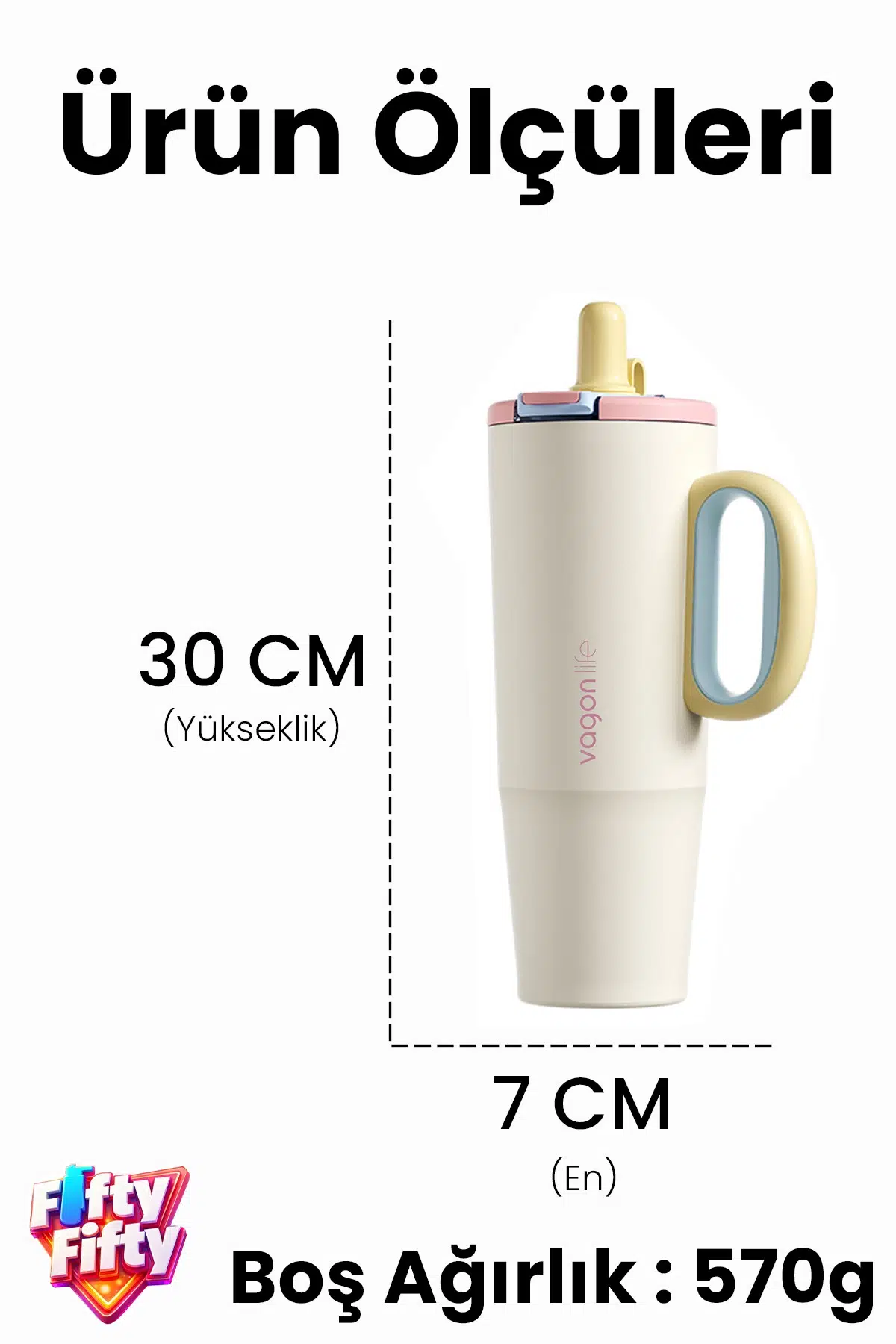 Tumbler 1200 ML Tek Kapak Çift Kullanım Pipetli Rahat İçim Kulplu Paslanmaz Çelik TermosFFVGN1114-1200ML
