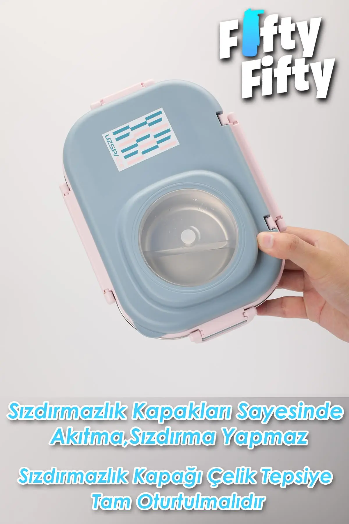 Uzspace 600 ML Çorba Kaseli-Çelik Kaşık Çatallı Paslanmaz Çelik Bento Lunch Box Yeni Nesil Sefer Tası-FFLBOX8021600