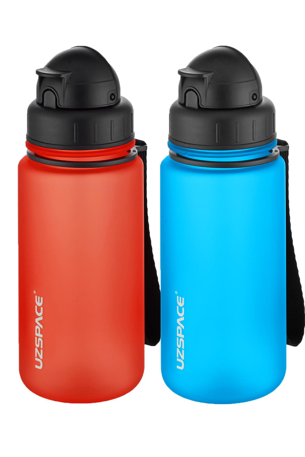Uzspace 2'li Pipetli Tritan Matara Seti 400 ml FiftyFifty - FantasyRed-Turkuaz