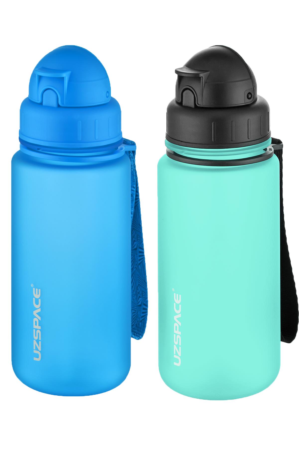 Uzspace 2'li Pipetli Tritan Matara Seti 400 ml FiftyFifty - Mavi-BuzMavisi
