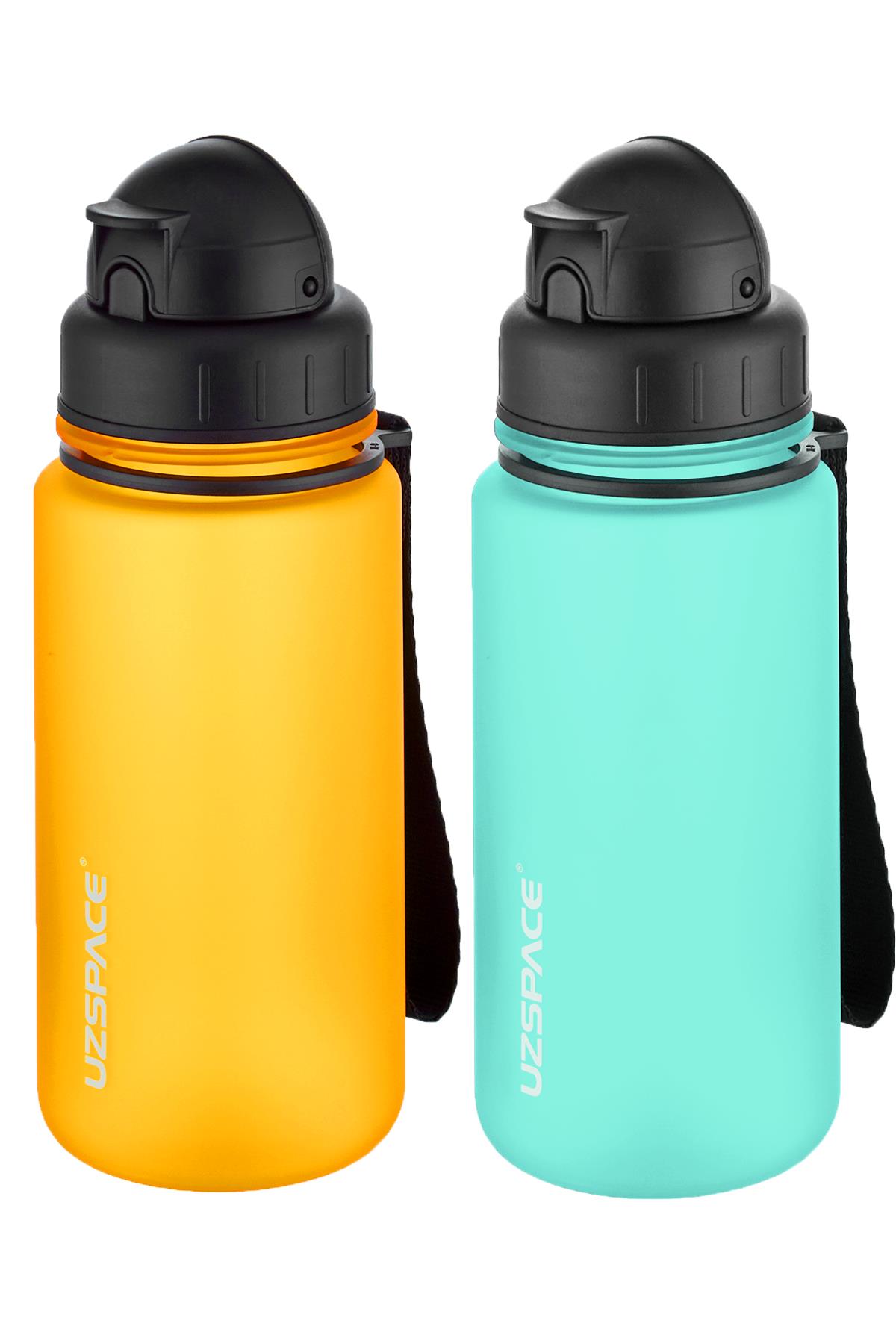 Uzspace 2'li Pipetli Tritan Matara Seti 400 ml FiftyFifty - Turuncu-BuzMavisi
