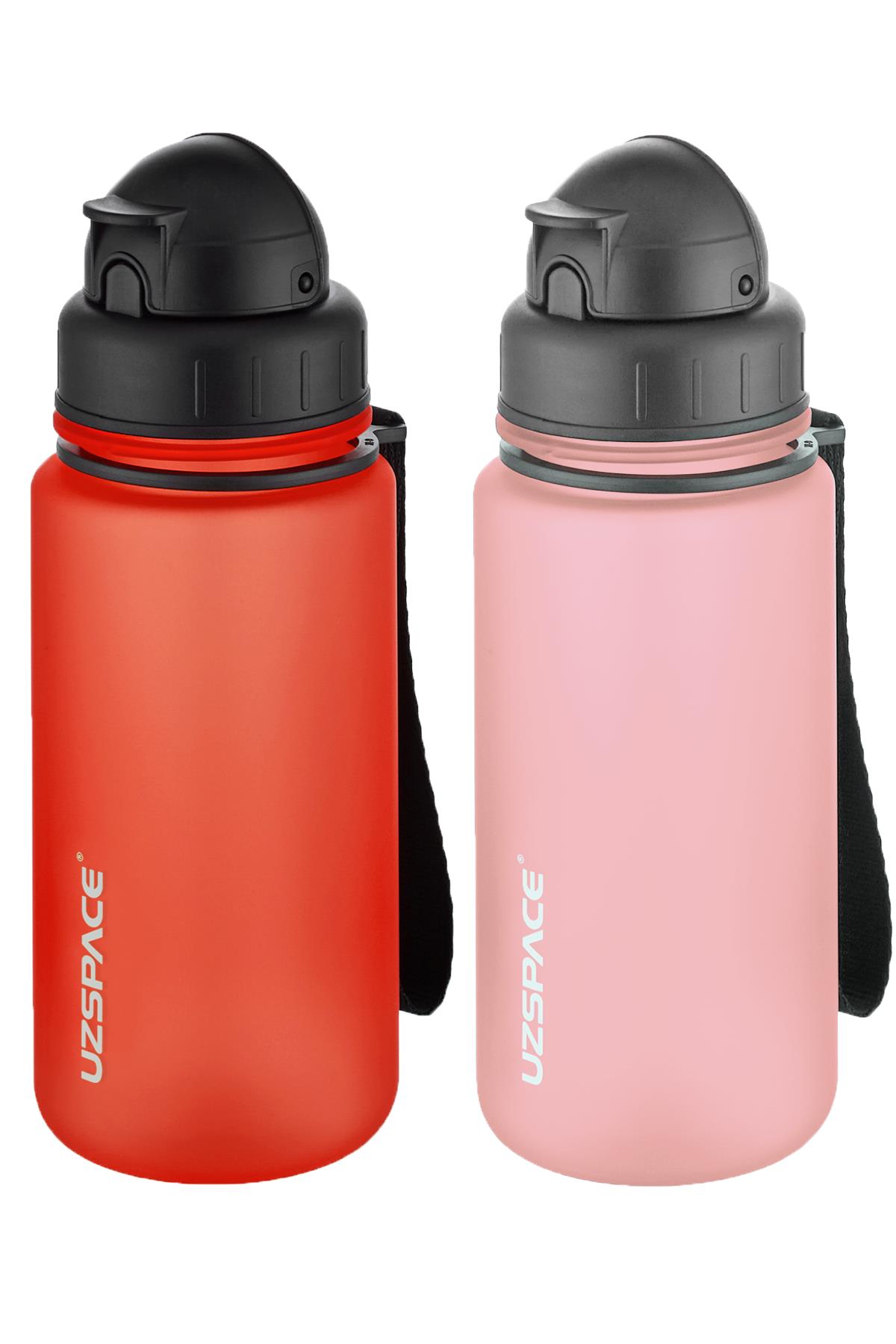 Uzspace 2'li Pipetli Tritan Matara Seti 400 ml FiftyFifty - FantasyRed-Pudra