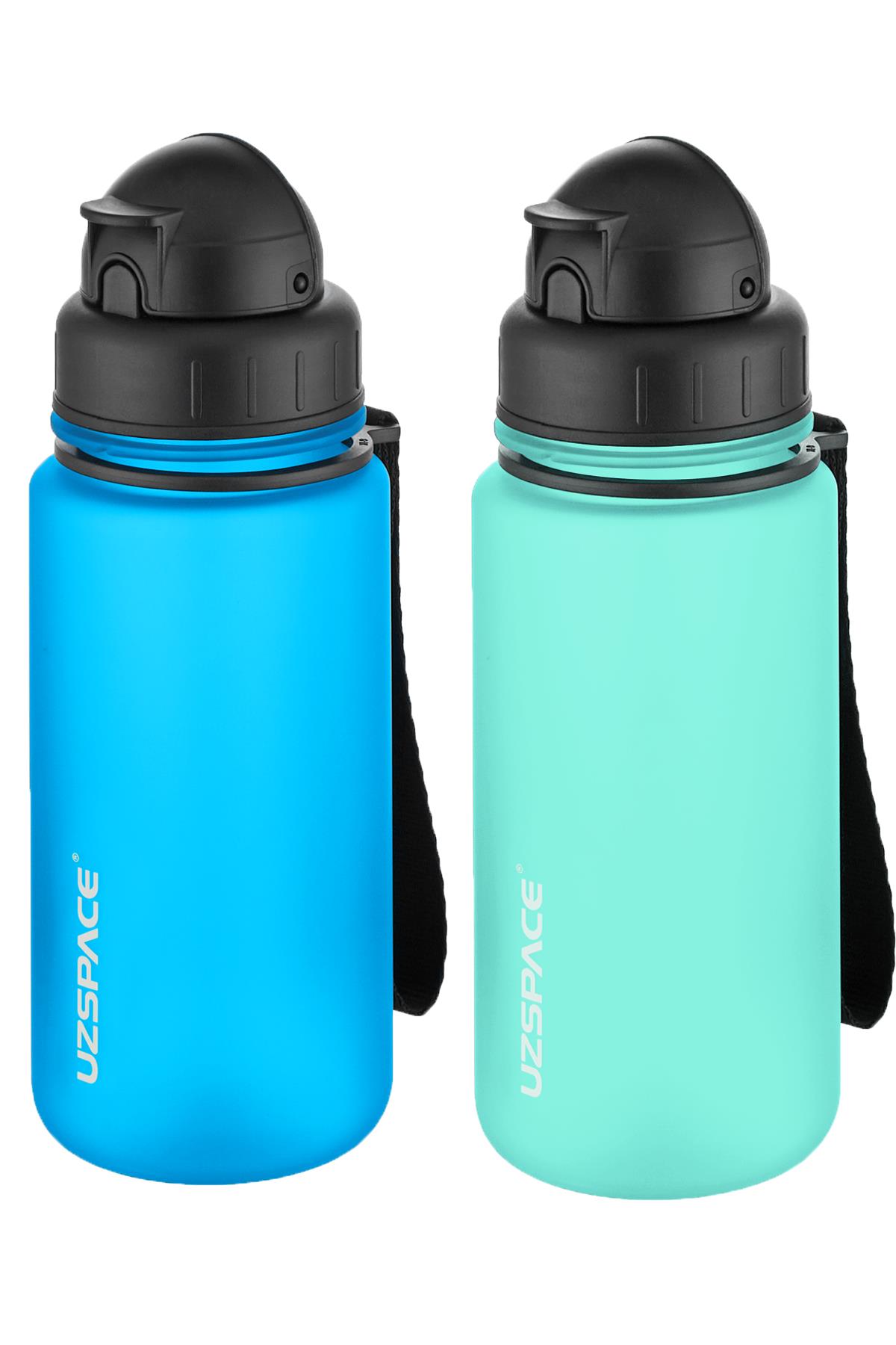 Uzspace 2'li Pipetli Tritan Matara Seti 400 ml FiftyFifty - Turkuaz-BuzMavisi