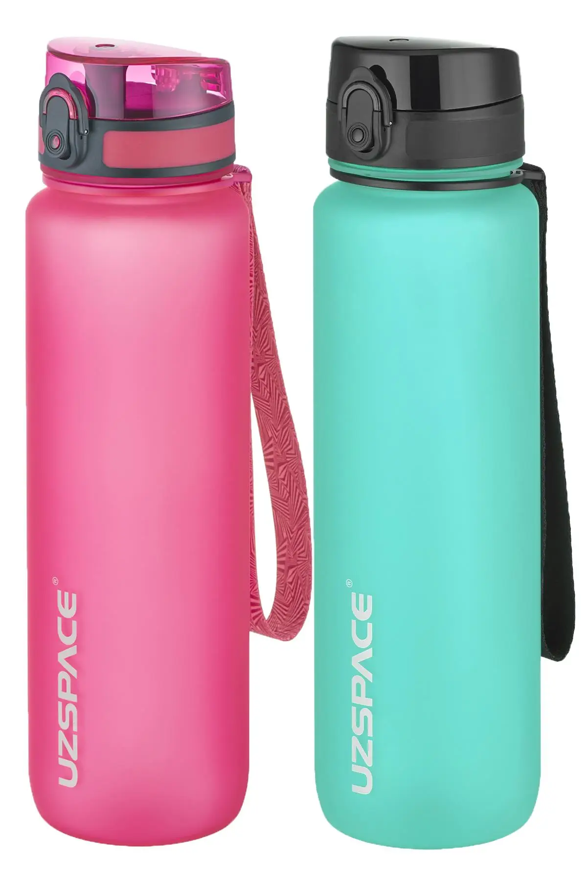 Uzspace 2`li Tritan Matara Seti 1000 ml Büyük Boy 14 Farklı Renk Seçeneği FiftyFifty