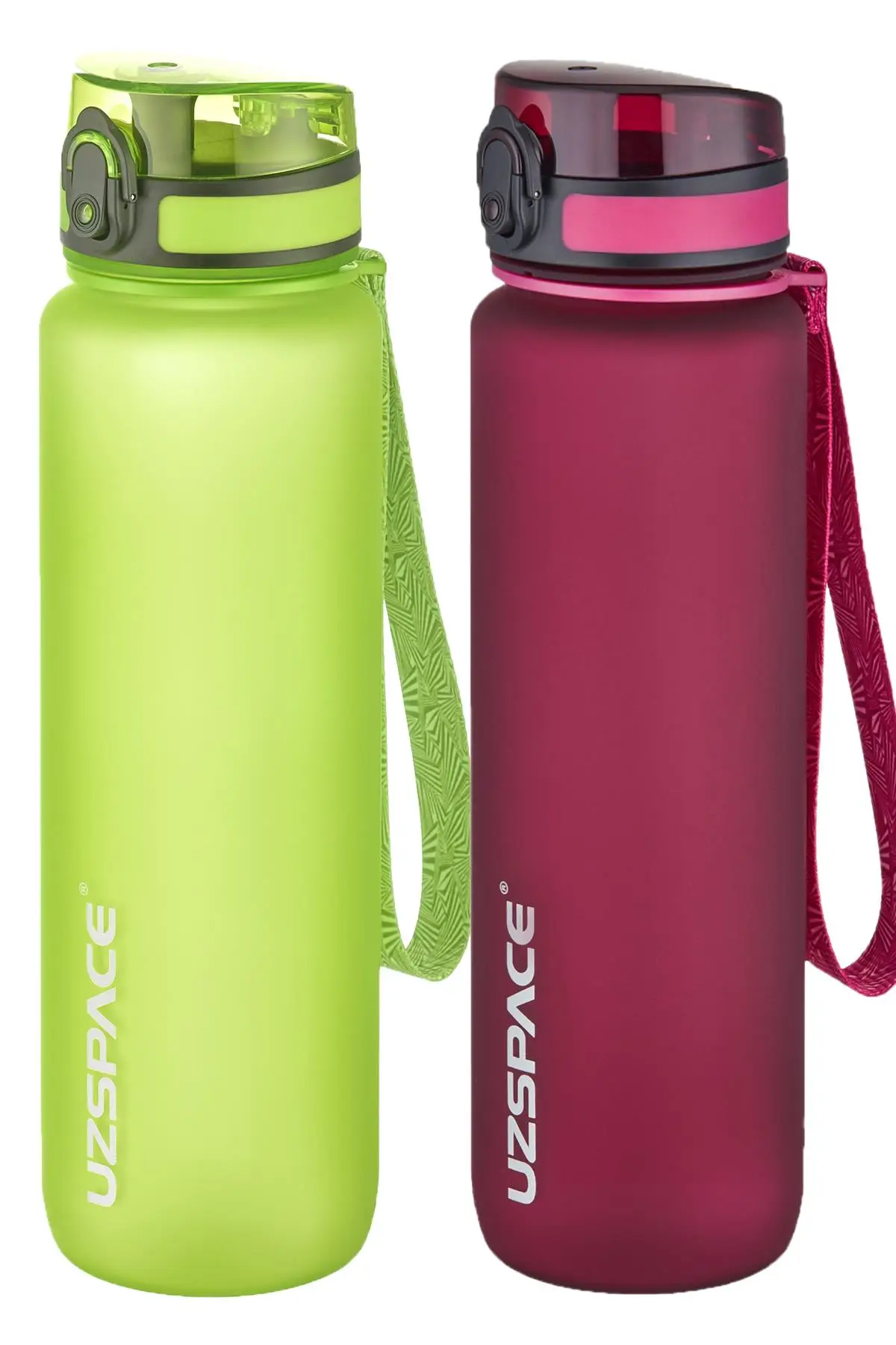 Uzspace 2`li Tritan Matara Seti 1000 ml Büyük Boy 14 Farklı Renk Seçeneği FiftyFifty