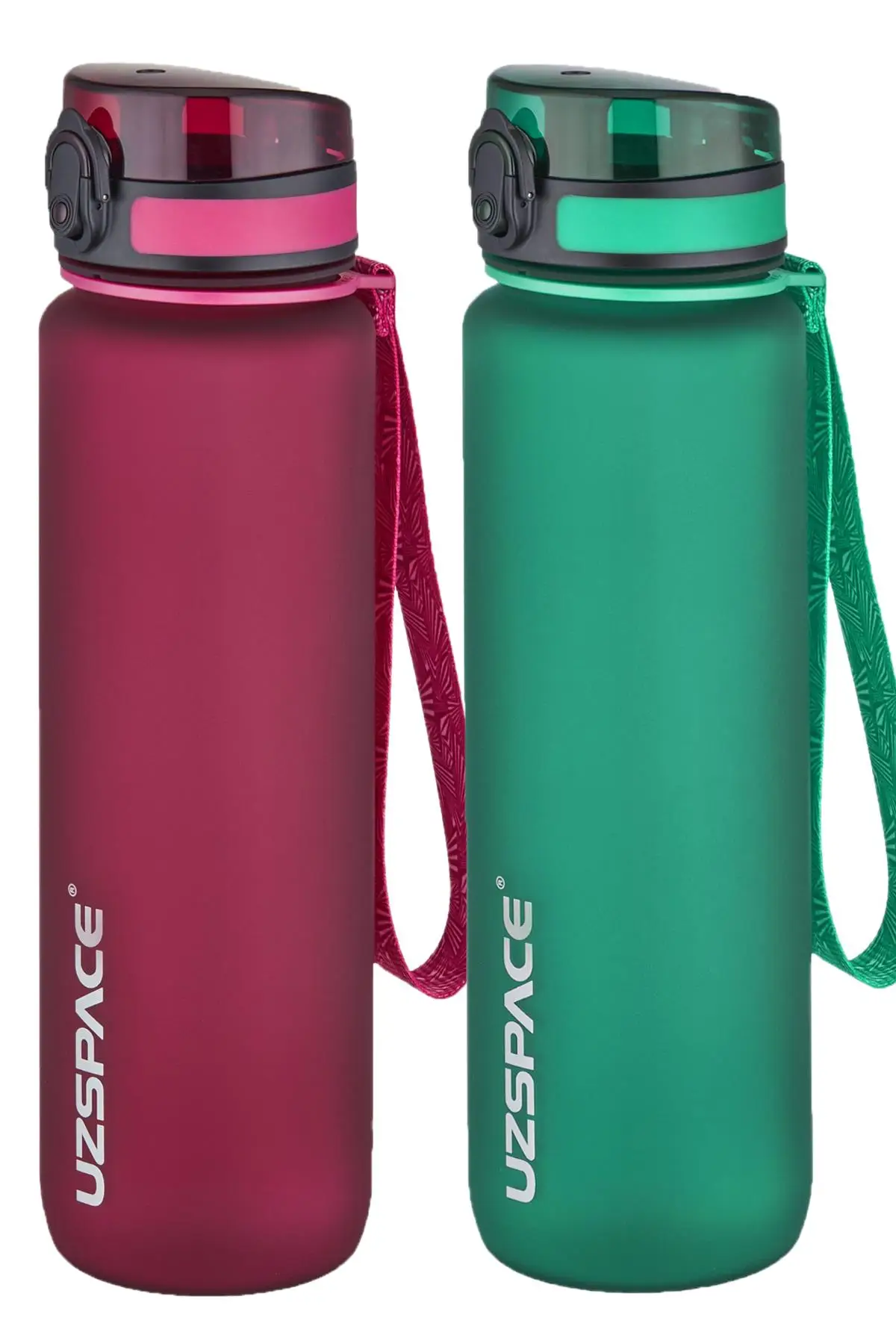 Uzspace 2`li Tritan Matara Seti 1000 ml Büyük Boy 14 Farklı Renk Seçeneği FiftyFifty
