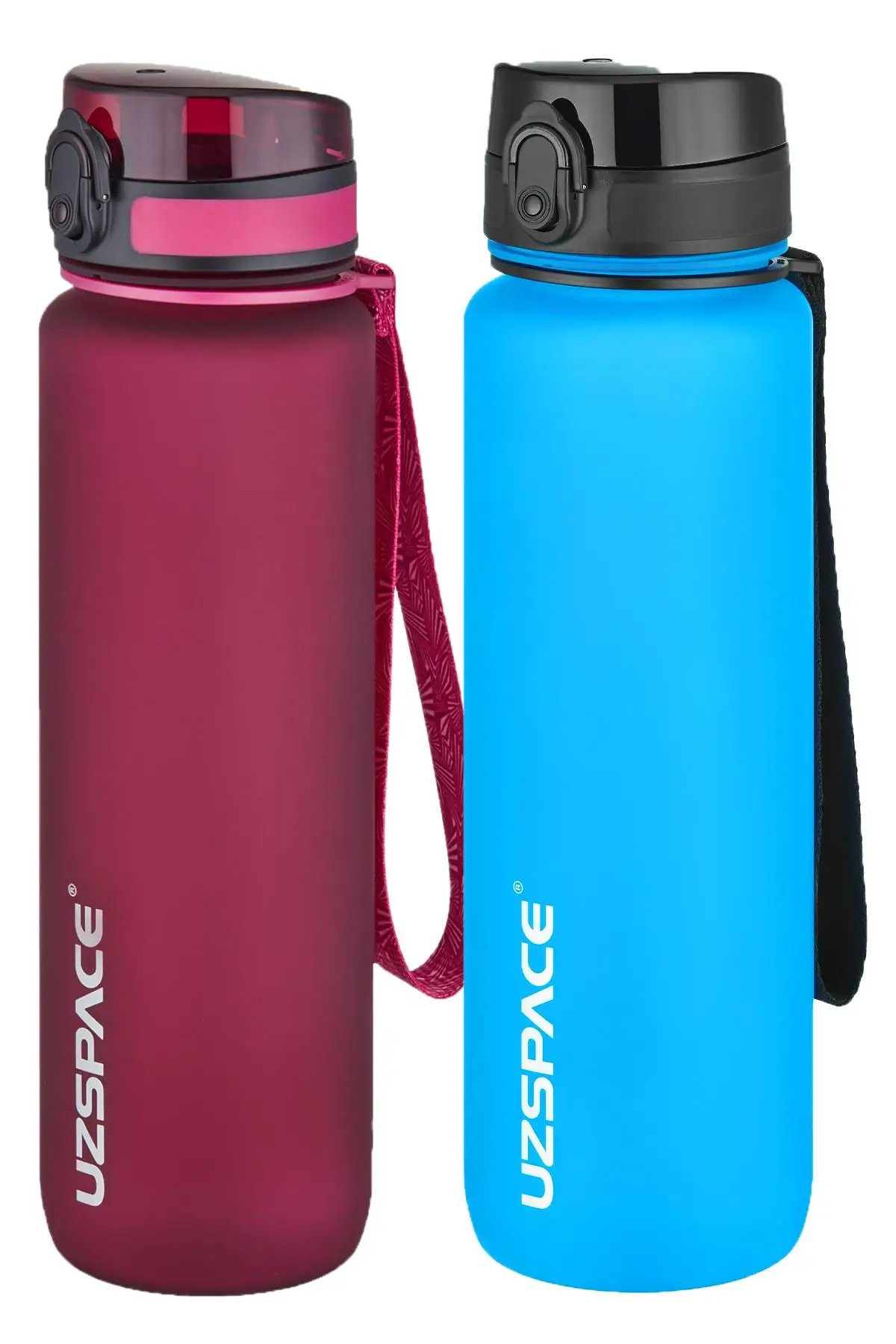 Uzspace 2`li Tritan Matara Seti 1000 ml Büyük Boy 14 Farklı Renk Seçeneği FiftyFifty