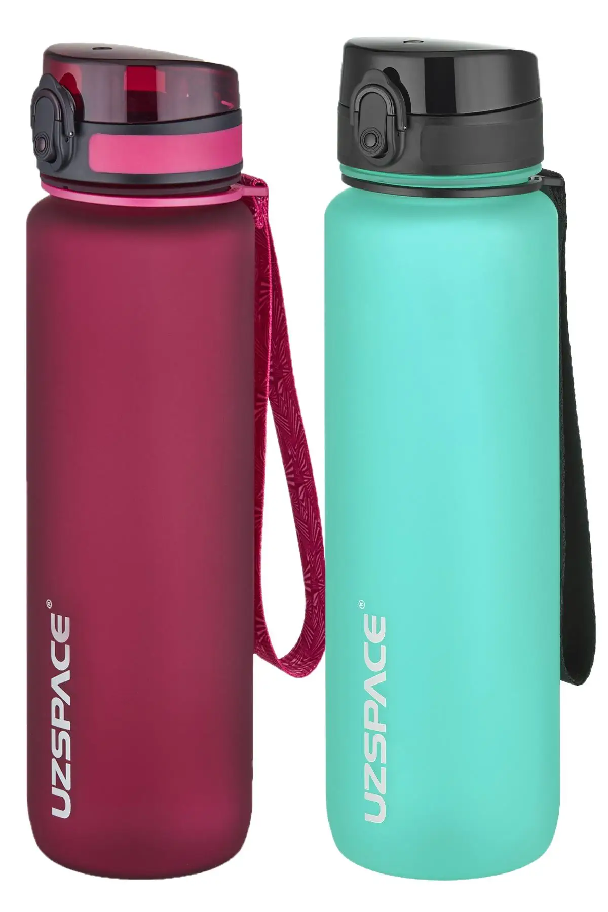 Uzspace 2`li Tritan Matara Seti 1000 ml Büyük Boy 14 Farklı Renk Seçeneği FiftyFifty