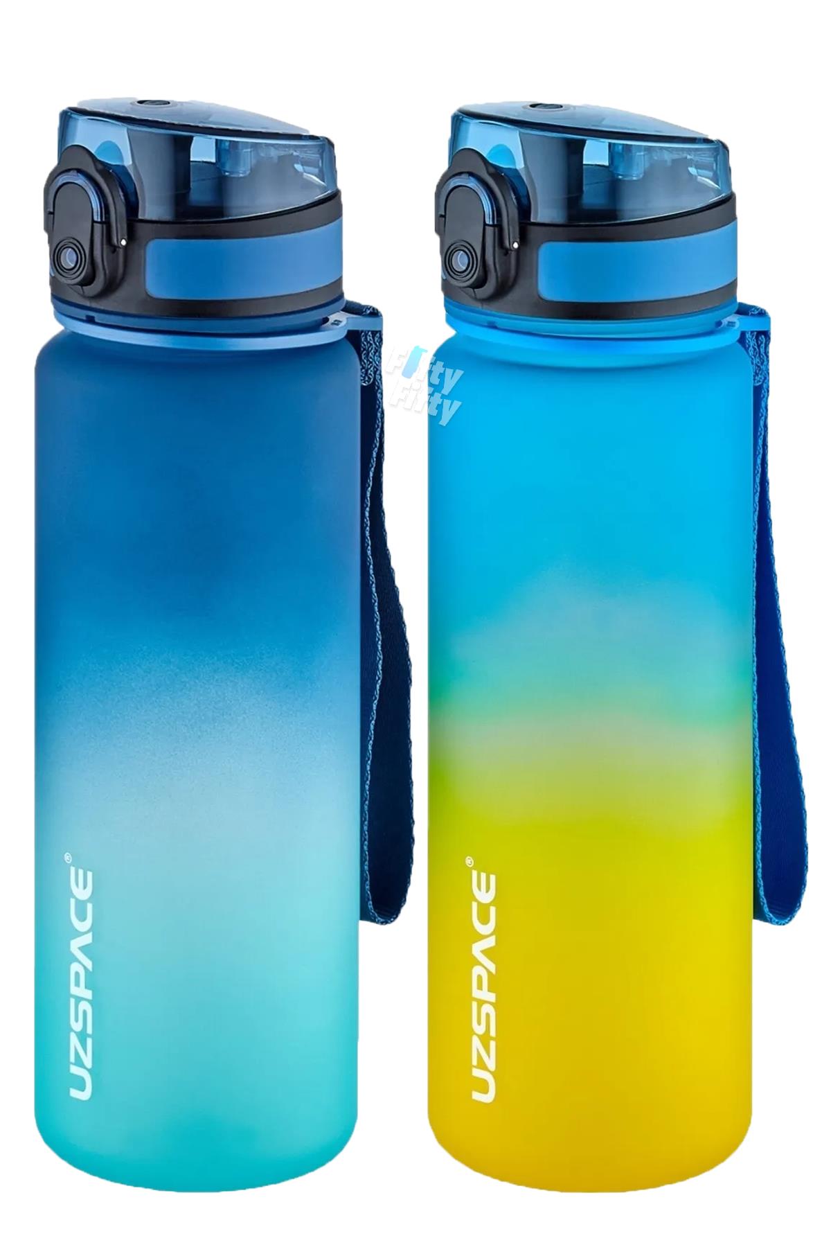Uzspace 2`li Tritan Matara Seti 500 ml Çift Renk Softtouch FF Collection Tritan Su Matarası
