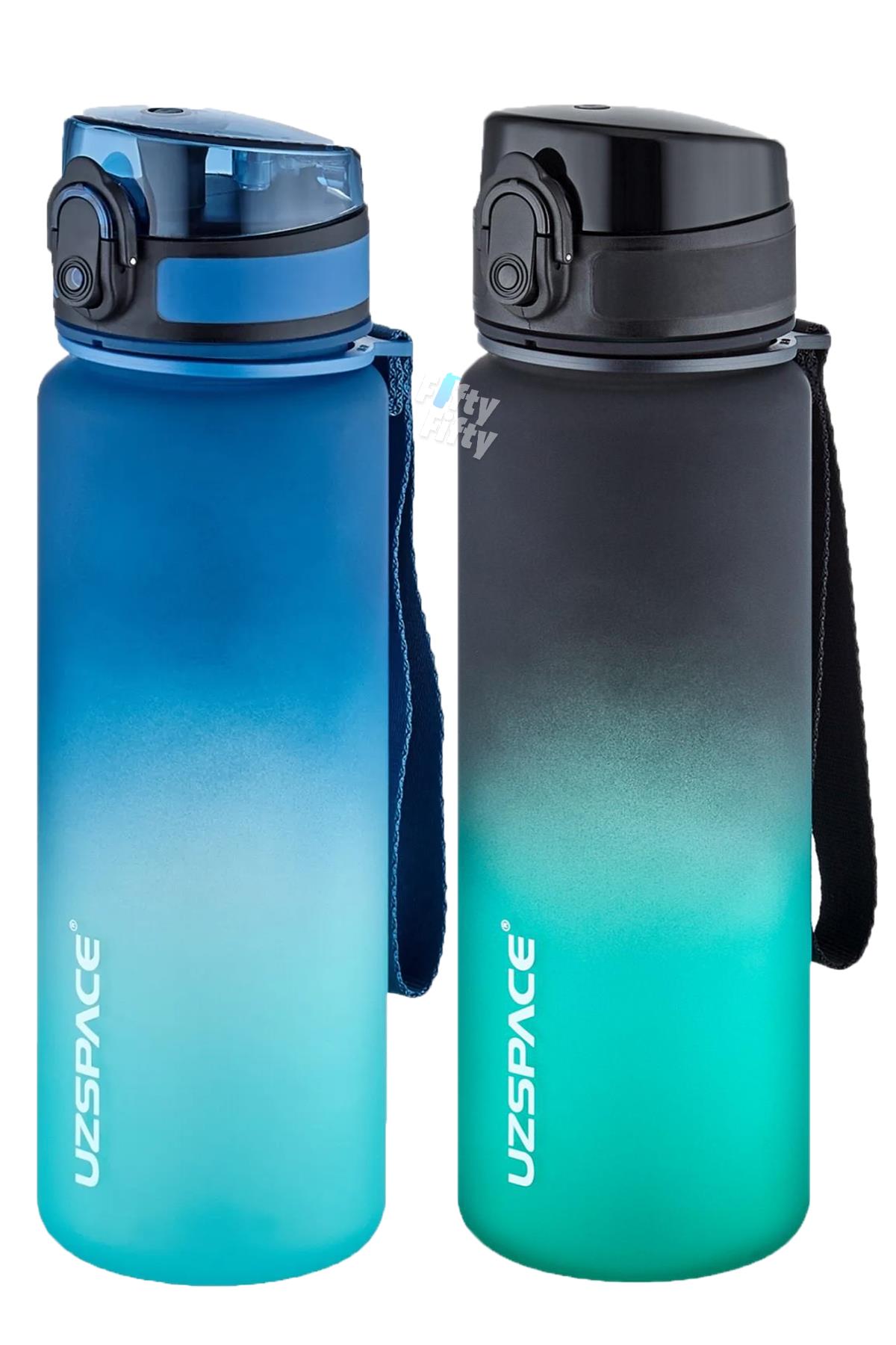 Uzspace 2`li Tritan Matara Seti 500 ml Çift Renk Softtouch FF Collection Tritan Su Matarası