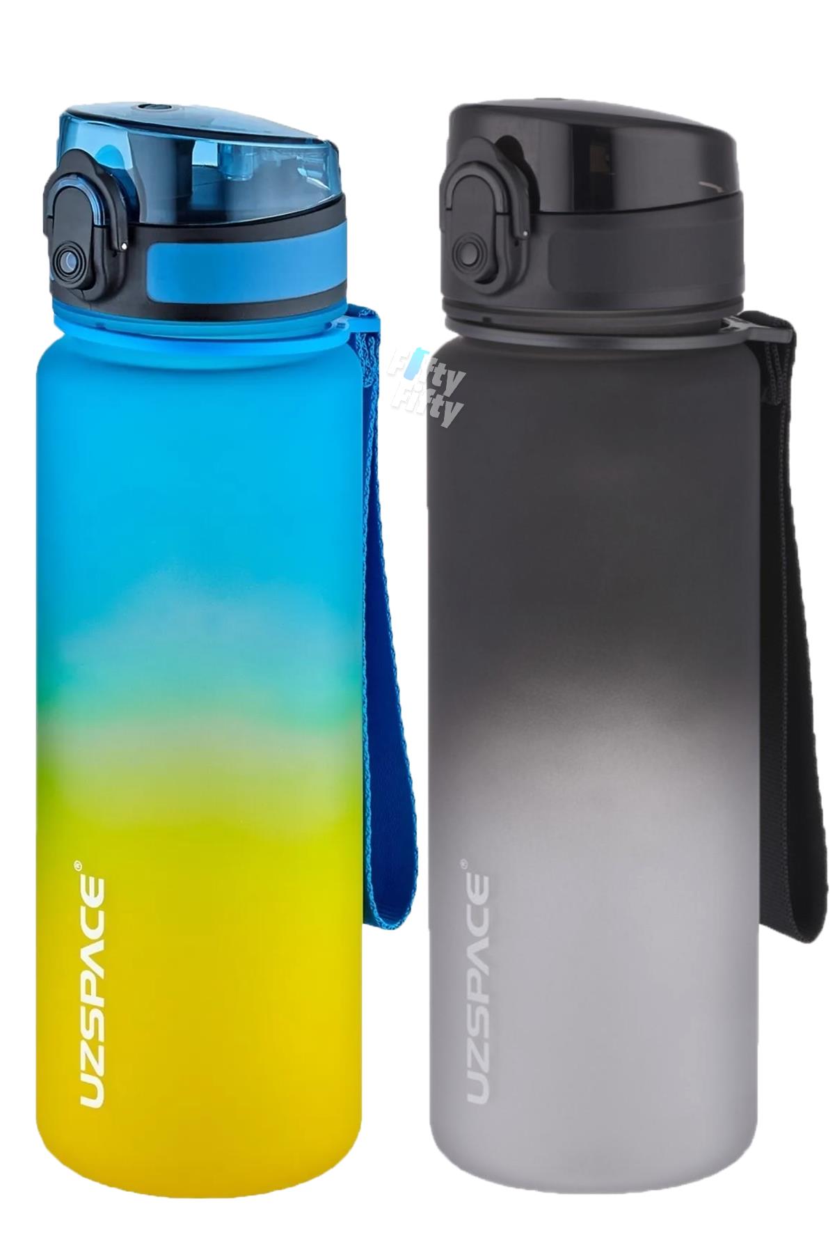 Uzspace 2`li Tritan Matara Seti 500 ml Çift Renk Softtouch FF Collection Tritan Su Matarası