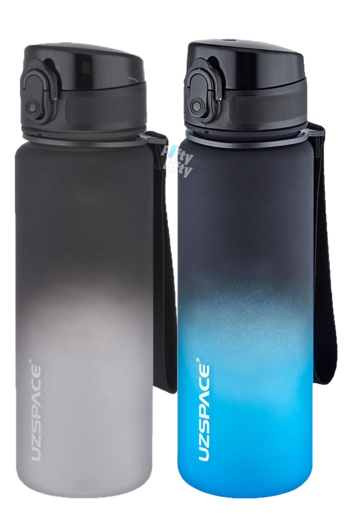 Uzspace 2`li Tritan Matara Seti 500 ml Çift Renk Softtouch FF Collection Tritan Su Matarası