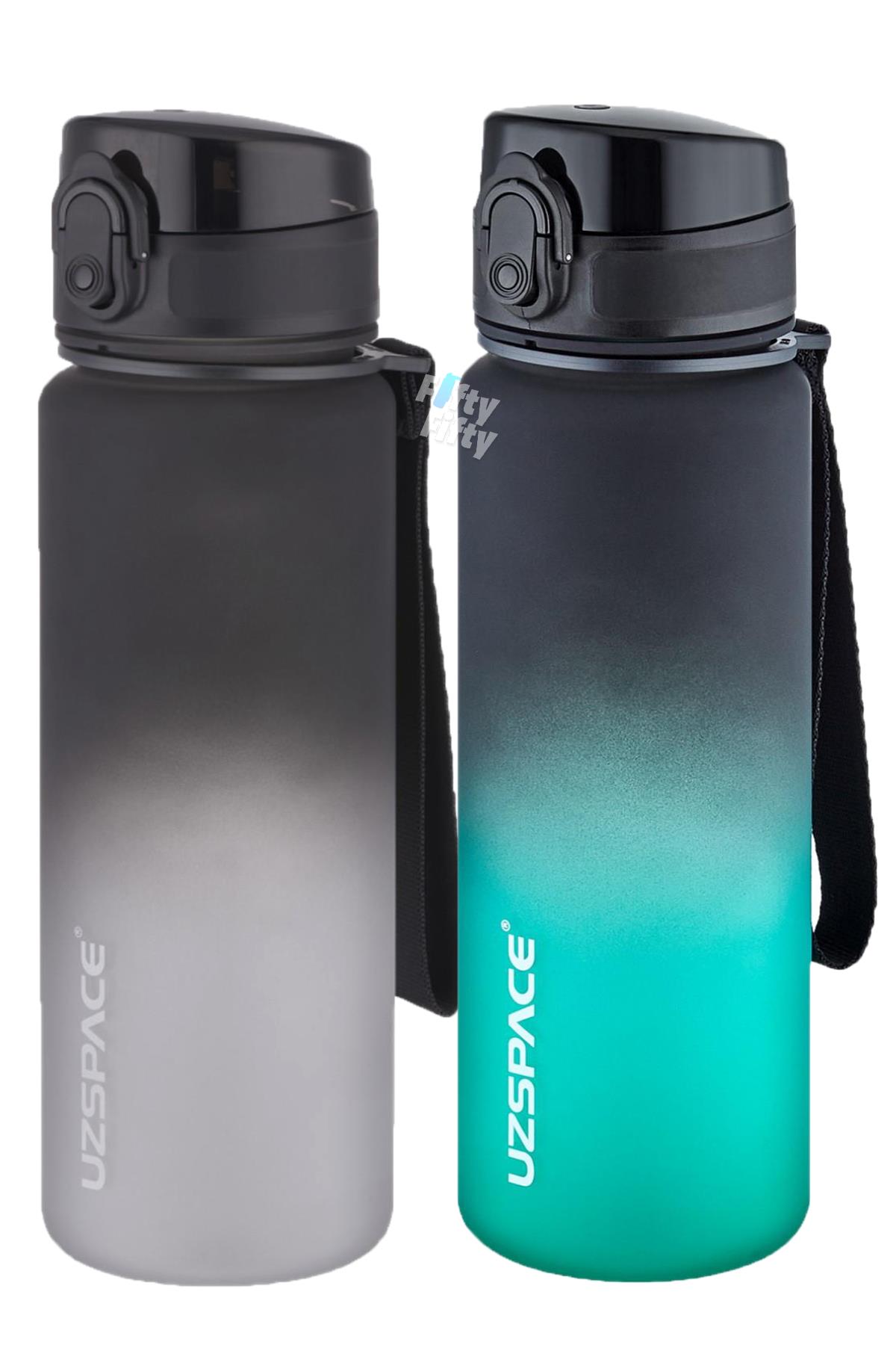Uzspace 2`li Tritan Matara Seti 500 ml Çift Renk Softtouch FF Collection Tritan Su Matarası
