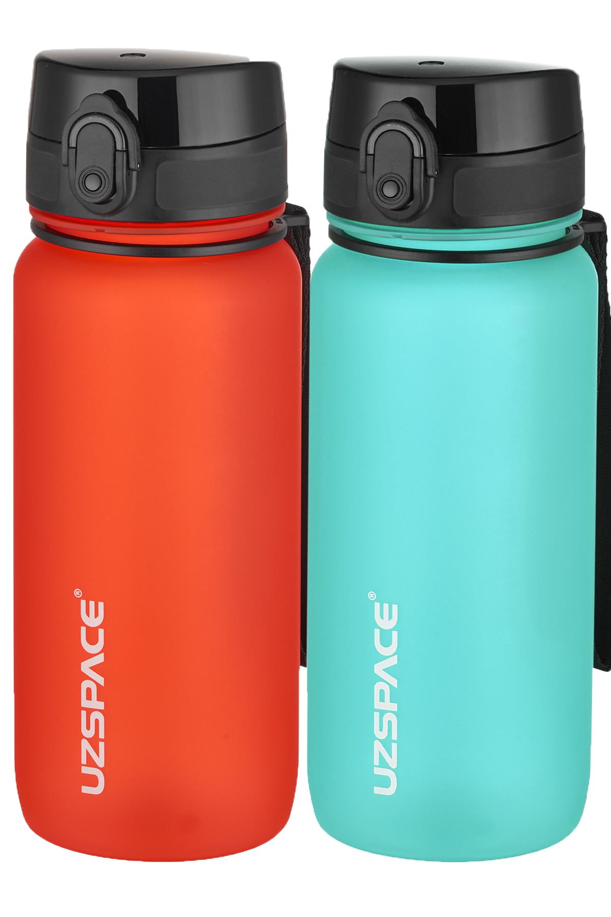 Uzspace 2'li Tritan Matara Seti 650 ml 14 Farklı Renk Seçeneği FiftyFifty - FantasyRed-BuzMavisi