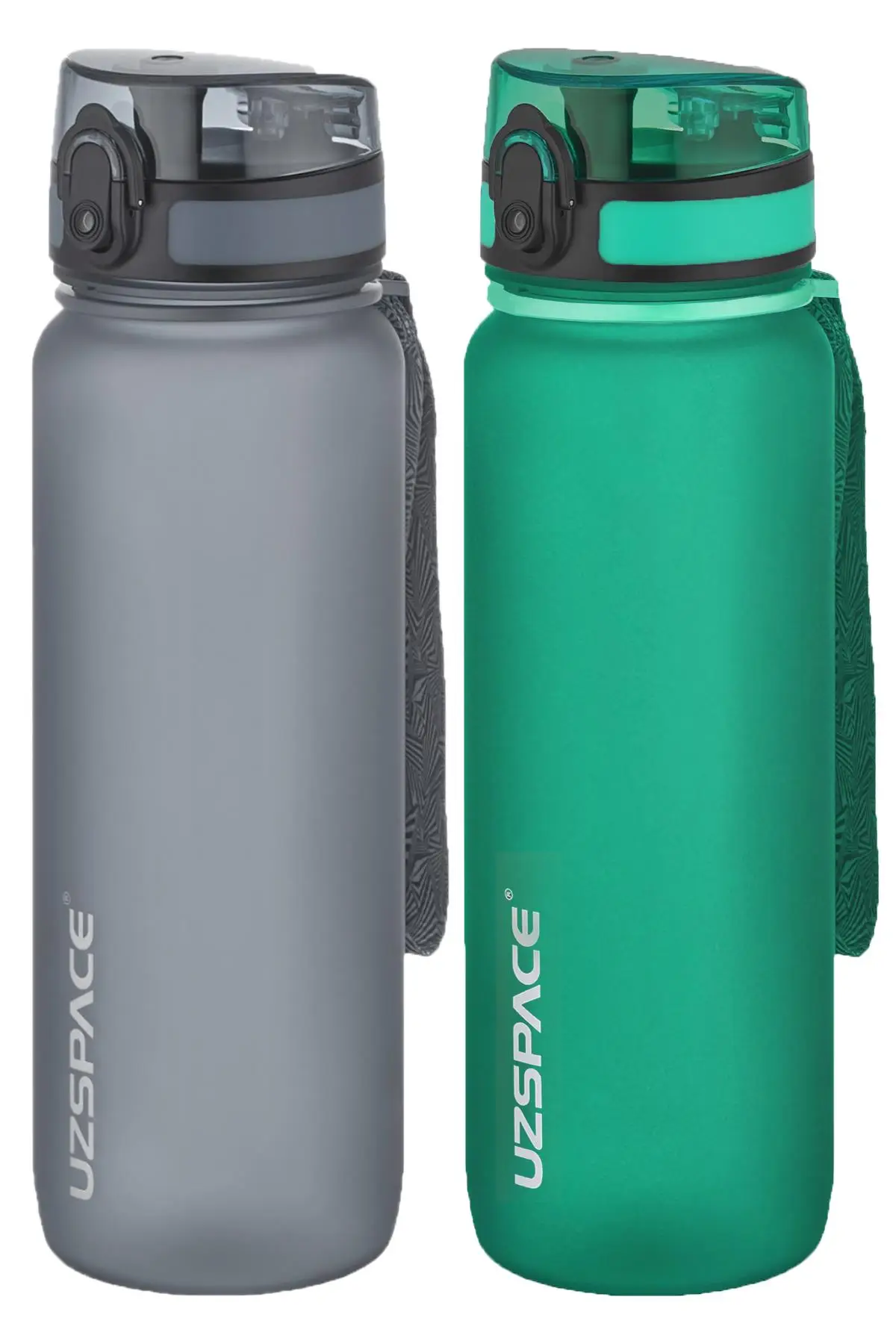 Uzspace 2'li Tritan Matara Seti 800 ml 14 Farklı Renk Seçeneği FiftyFifty - Kırmızı-KoyuYeşil