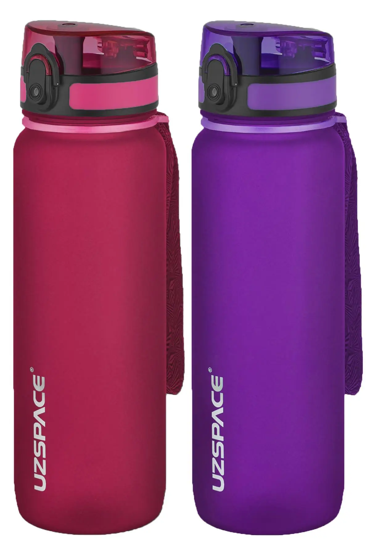 Uzspace 2'li Tritan Matara Seti 800 ml 14 Farklı Renk Seçeneği FiftyFifty - Kırmızı-Mor