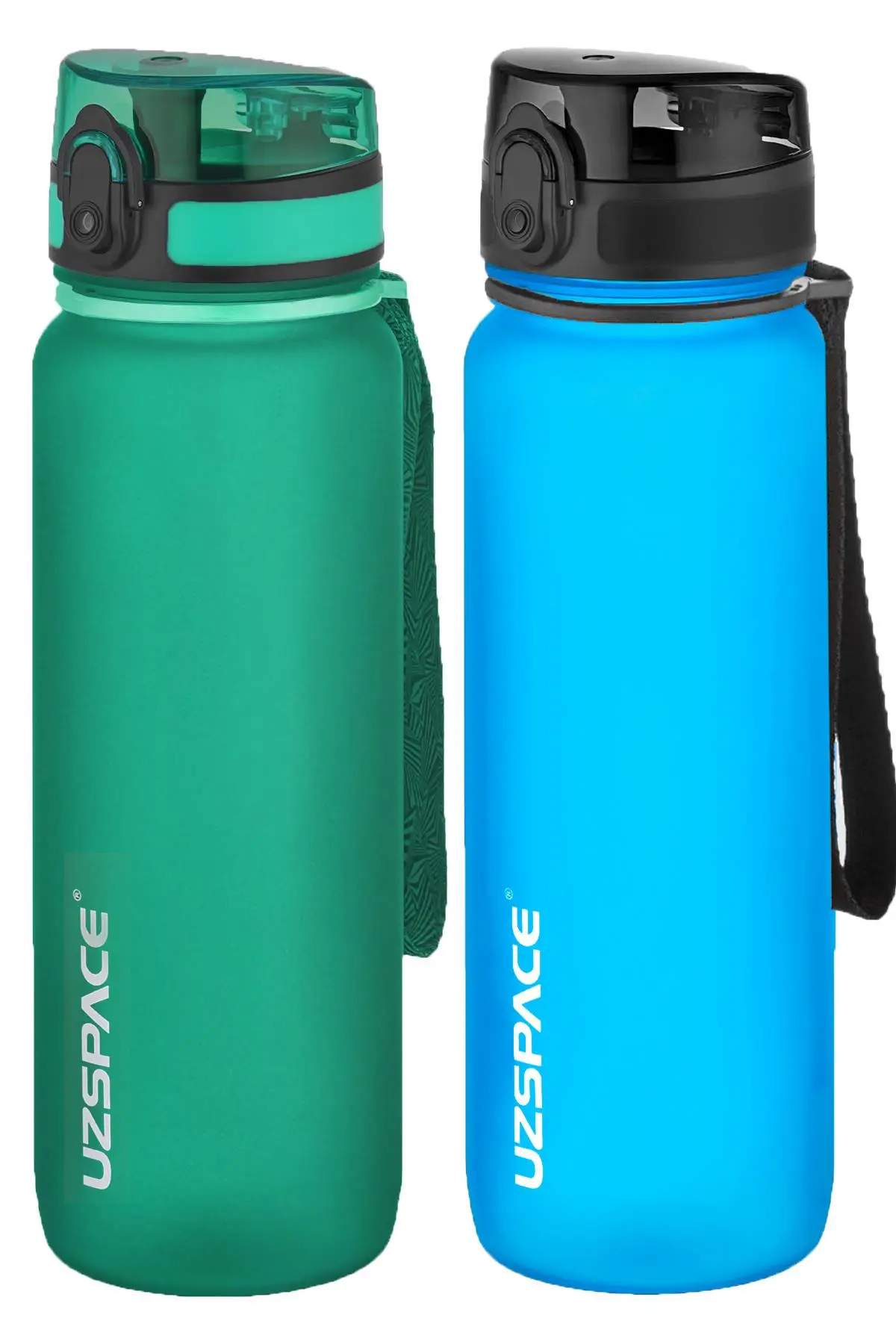Uzspace 2'li Tritan Matara Seti 800 ml 14 Farklı Renk Seçeneği FiftyFifty - KoyuYeşil-Turkuaz