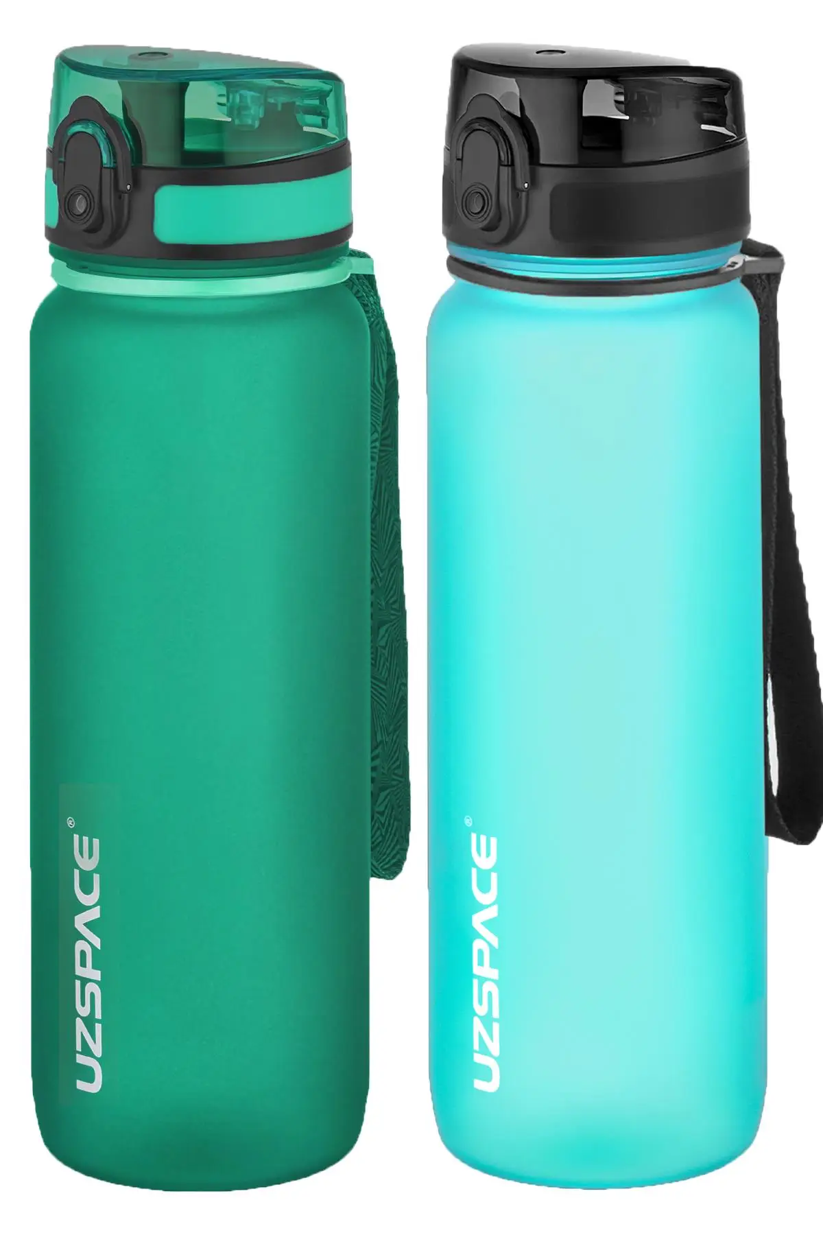 Uzspace 2'li Tritan Matara Seti 800 ml 14 Farklı Renk Seçeneği FiftyFifty - KoyuYeşil-BuzMavisi