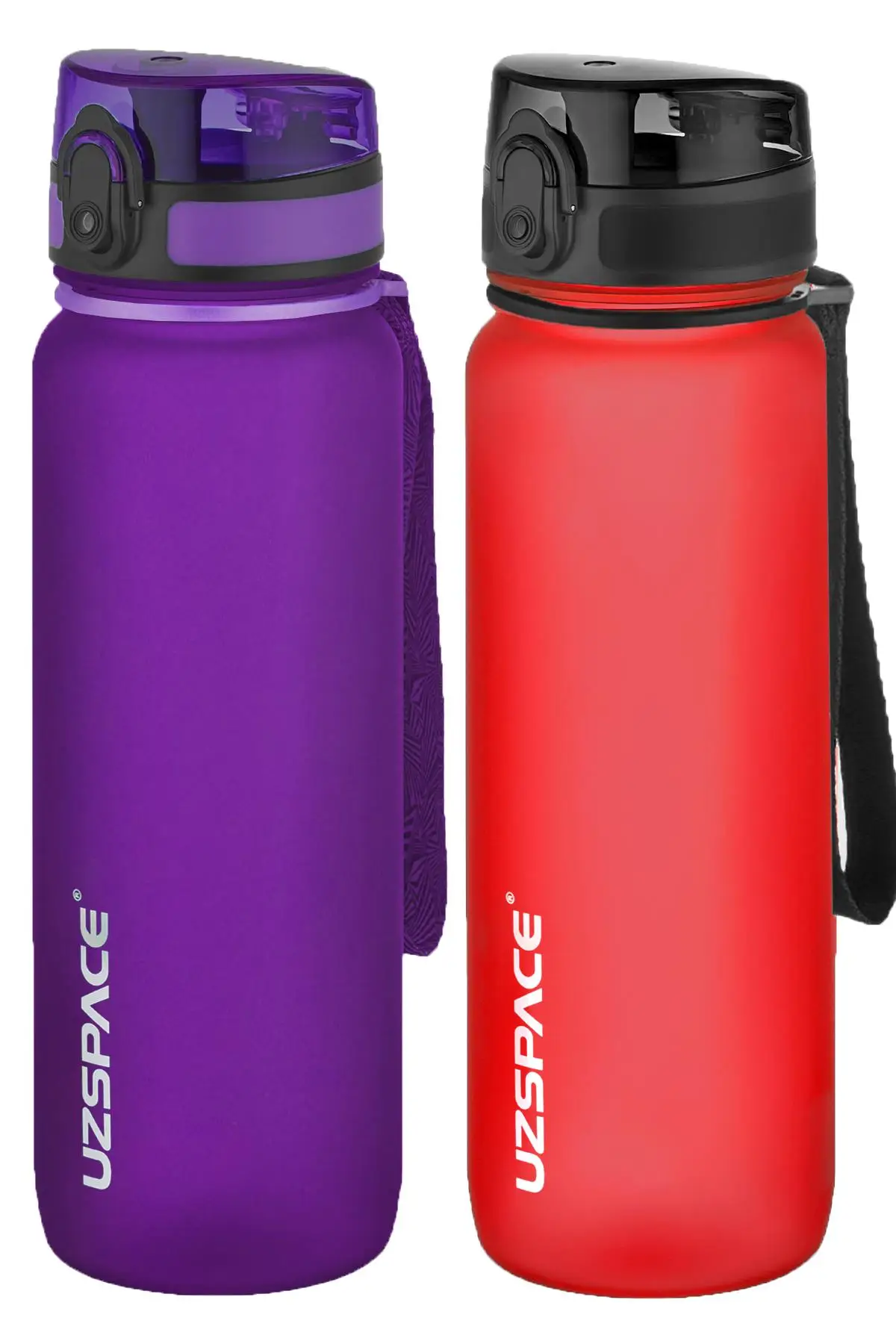 Uzspace 2'li Tritan Matara Seti 800 ml 14 Farklı Renk Seçeneği FiftyFifty - Mor-FantasyRed