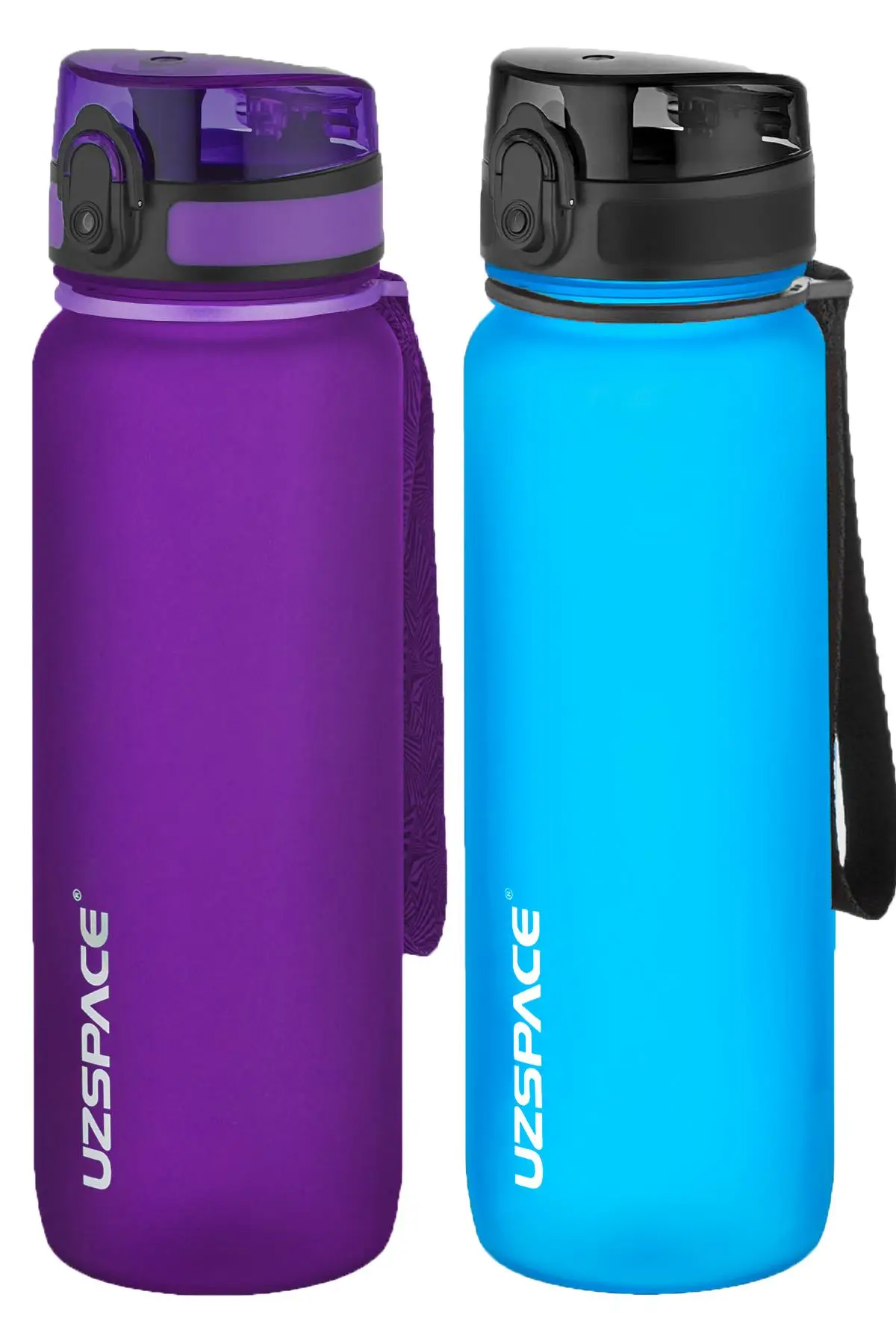 Uzspace 2'li Tritan Matara Seti 800 ml 14 Farklı Renk Seçeneği FiftyFifty - Mor-Turkuaz
