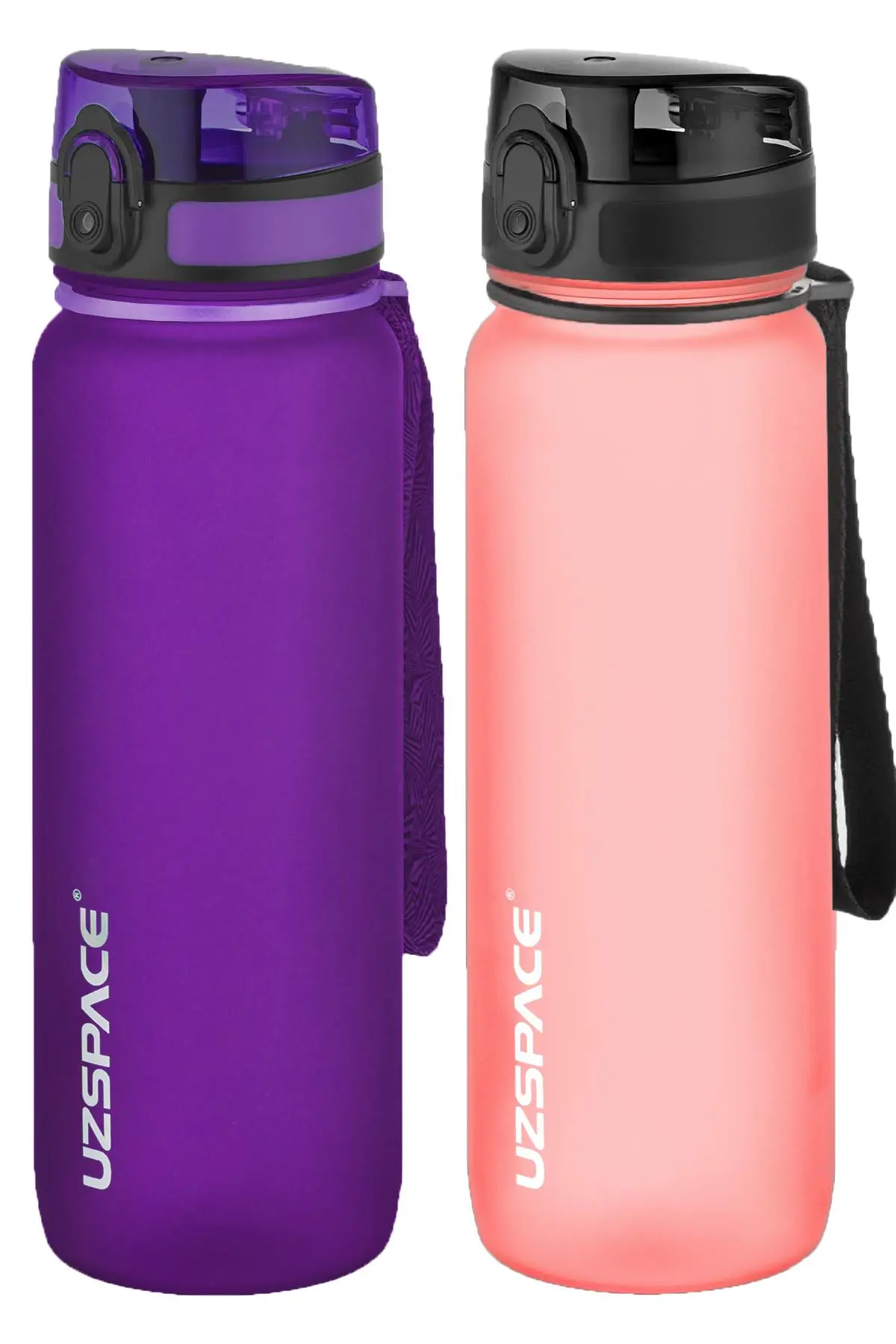 Uzspace 2'li Tritan Matara Seti 800 ml 14 Farklı Renk Seçeneği FiftyFifty - Mor-Pudra