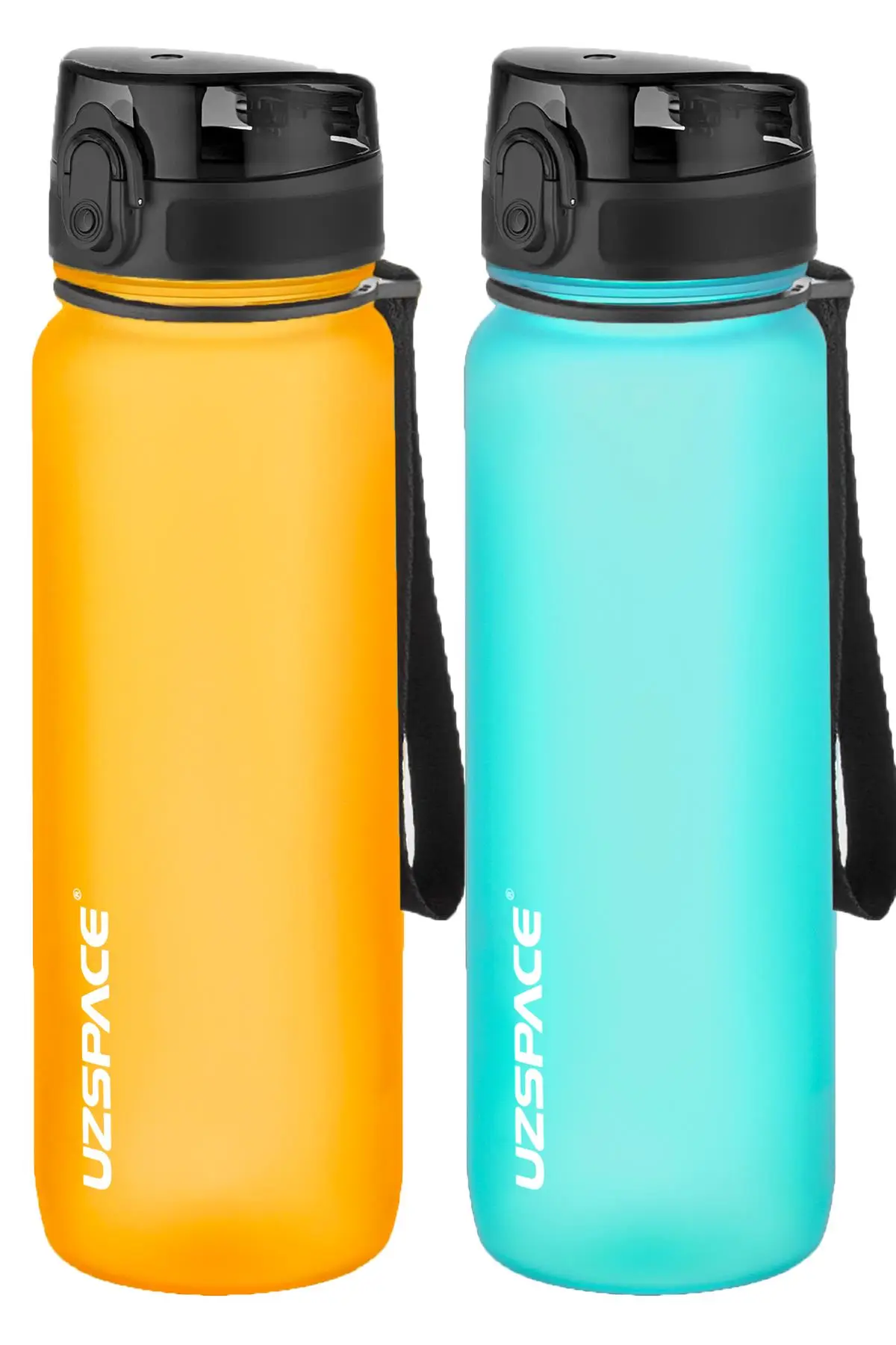 Uzspace 2'li Tritan Matara Seti 800 ml 14 Farklı Renk Seçeneği FiftyFifty - Turuncu-BuzMavisi