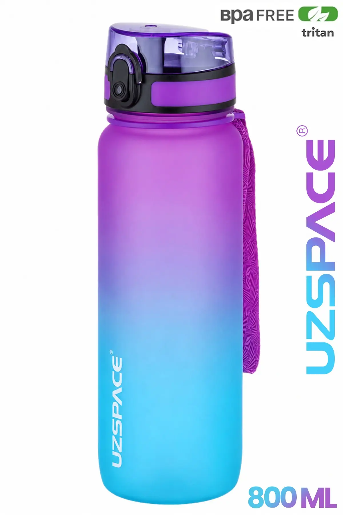 Uzspace 2'li Tritan Matara Seti 800 ml Çift Renk Softtouch FF Collection Tritan Su Matarası