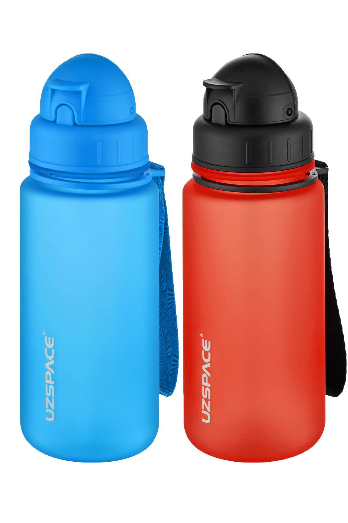 Uzspace 2'li Pipetli Tritan Matara Seti 400 ml FiftyFifty - Mavi-FantasyRed