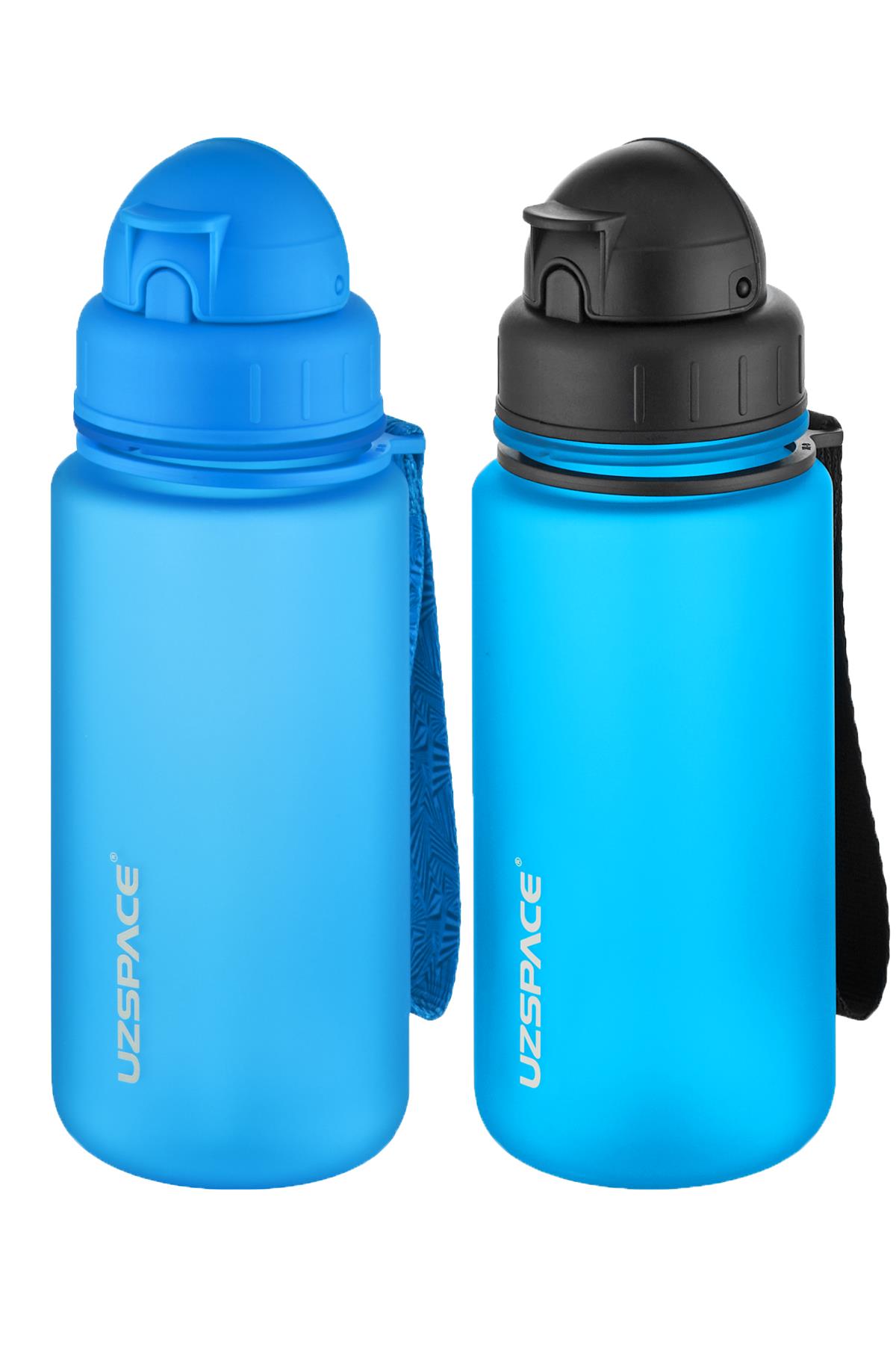 Uzspace 2'li Pipetli Tritan Matara Seti 400 ml FiftyFifty - Mavi-Turkuaz