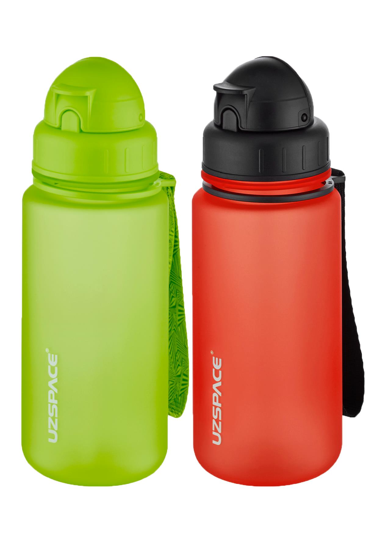 Uzspace 2'li Pipetli Tritan Matara Seti 400 ml FiftyFifty - Yeşil-FantasyRed