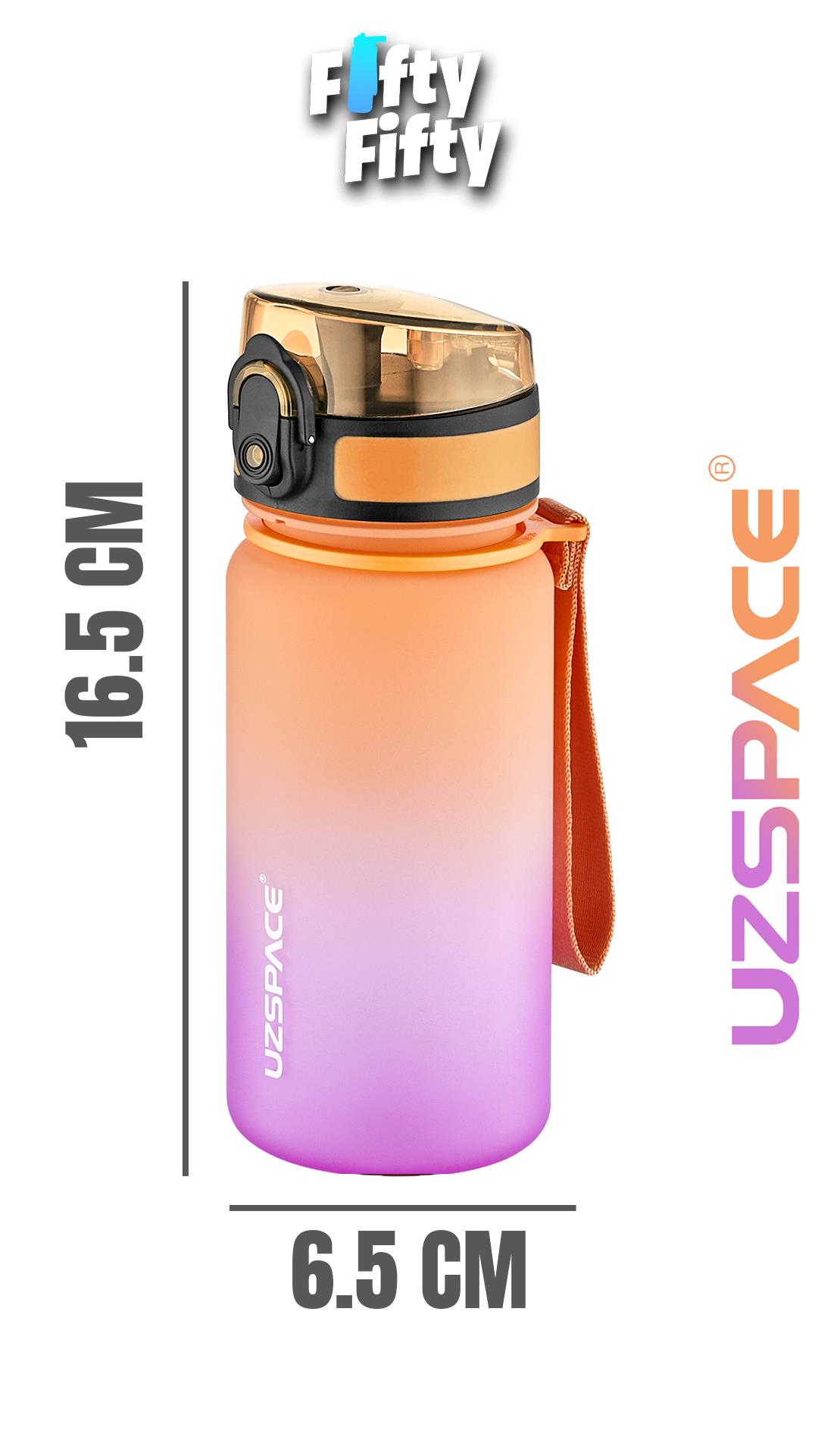 Uzspace 350 ML Pipetsiz Çift Renk Softtouch Tritan Çocuk Su Matarası -FFCOL350MLUZS