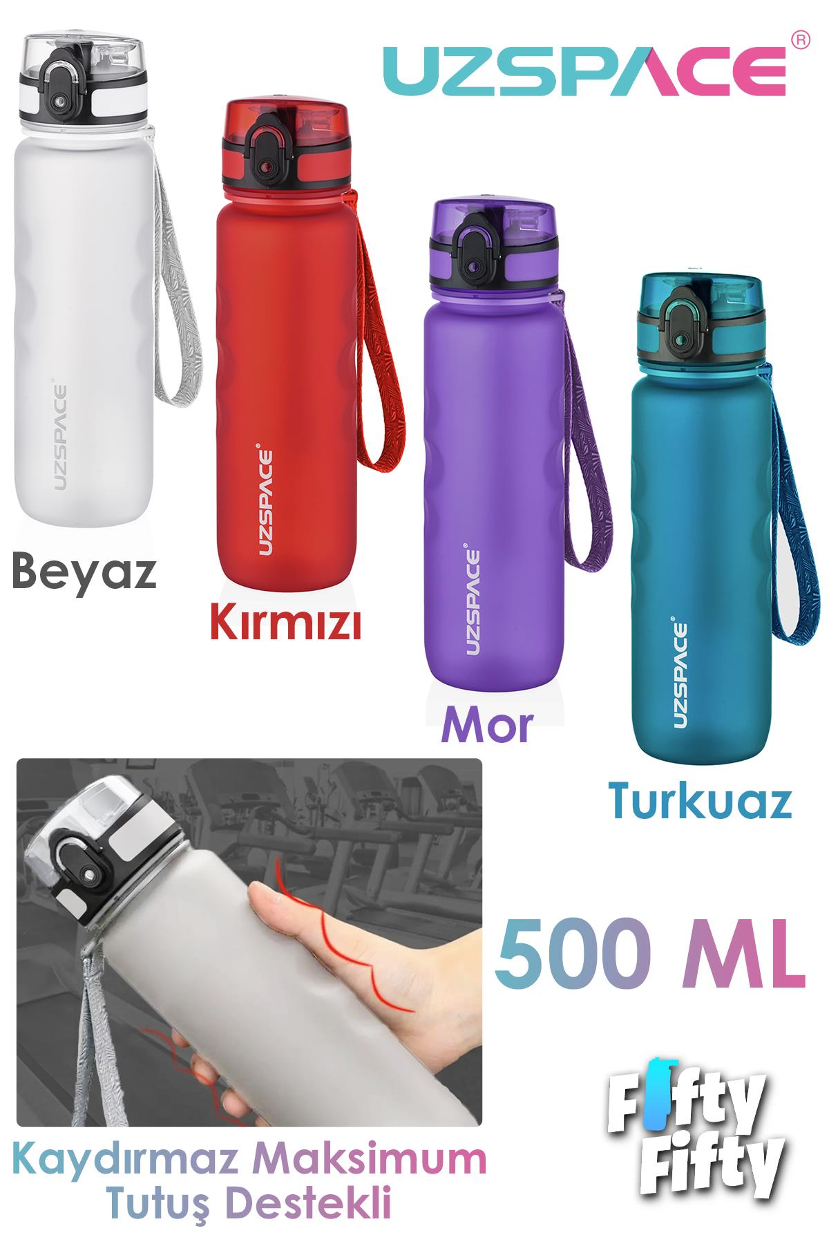Uzspace 500 ML Kaydırmaz Maksimum Tutuş Destekli Tritan Su Matarası -FFUZ1215