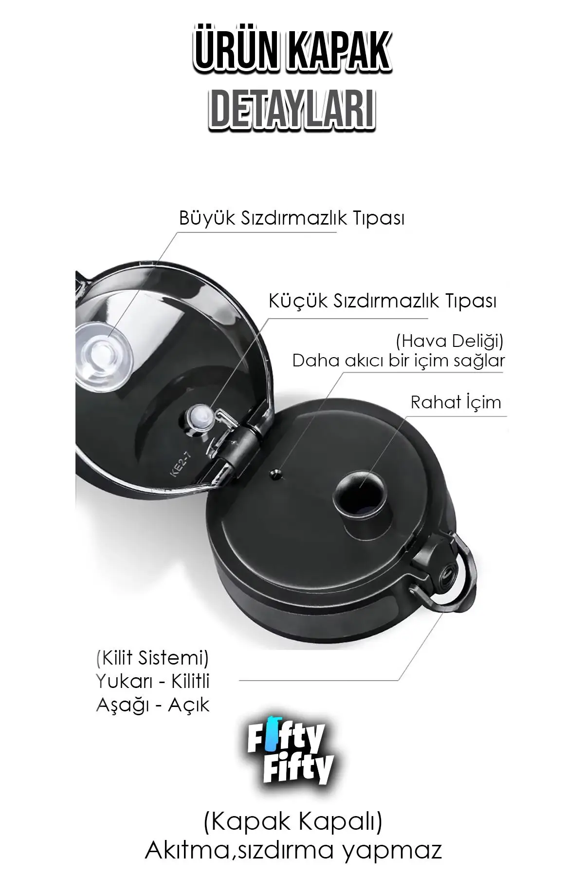 Uzspace 500 ML Kaydırmaz Maksimum Tutuş Destekli Tritan Su Matarası -FFUZ1215
