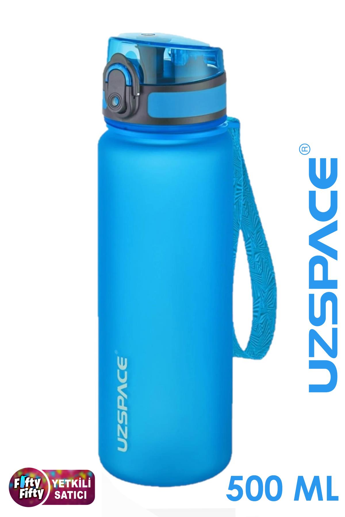 Uzspace 500 ml Tritan Su Matarası 13 farklı Renk Softtouch - Mavi