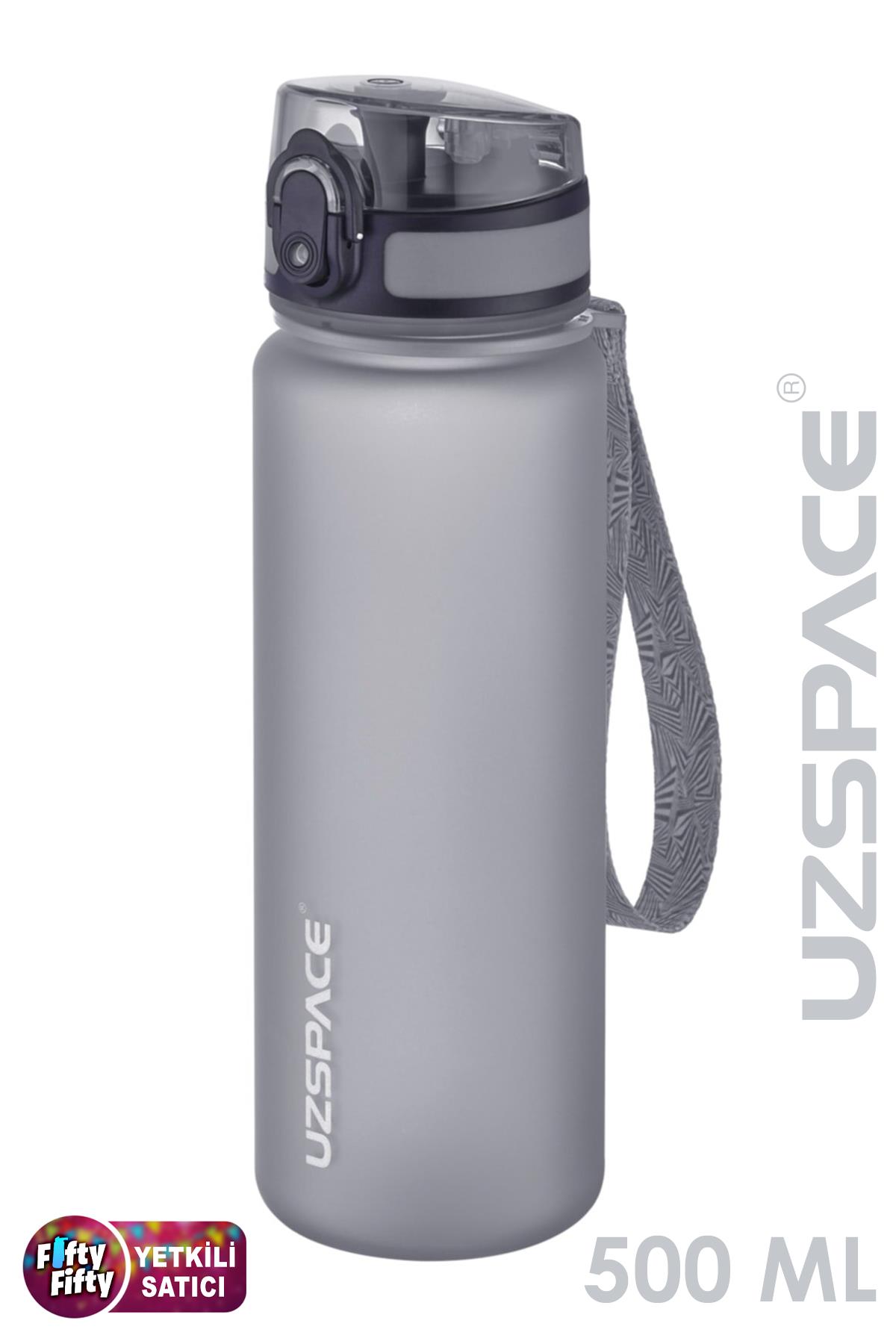 Uzspace 500 ml Tritan Su Matarası 13 farklı Renk Softtouch - Gri