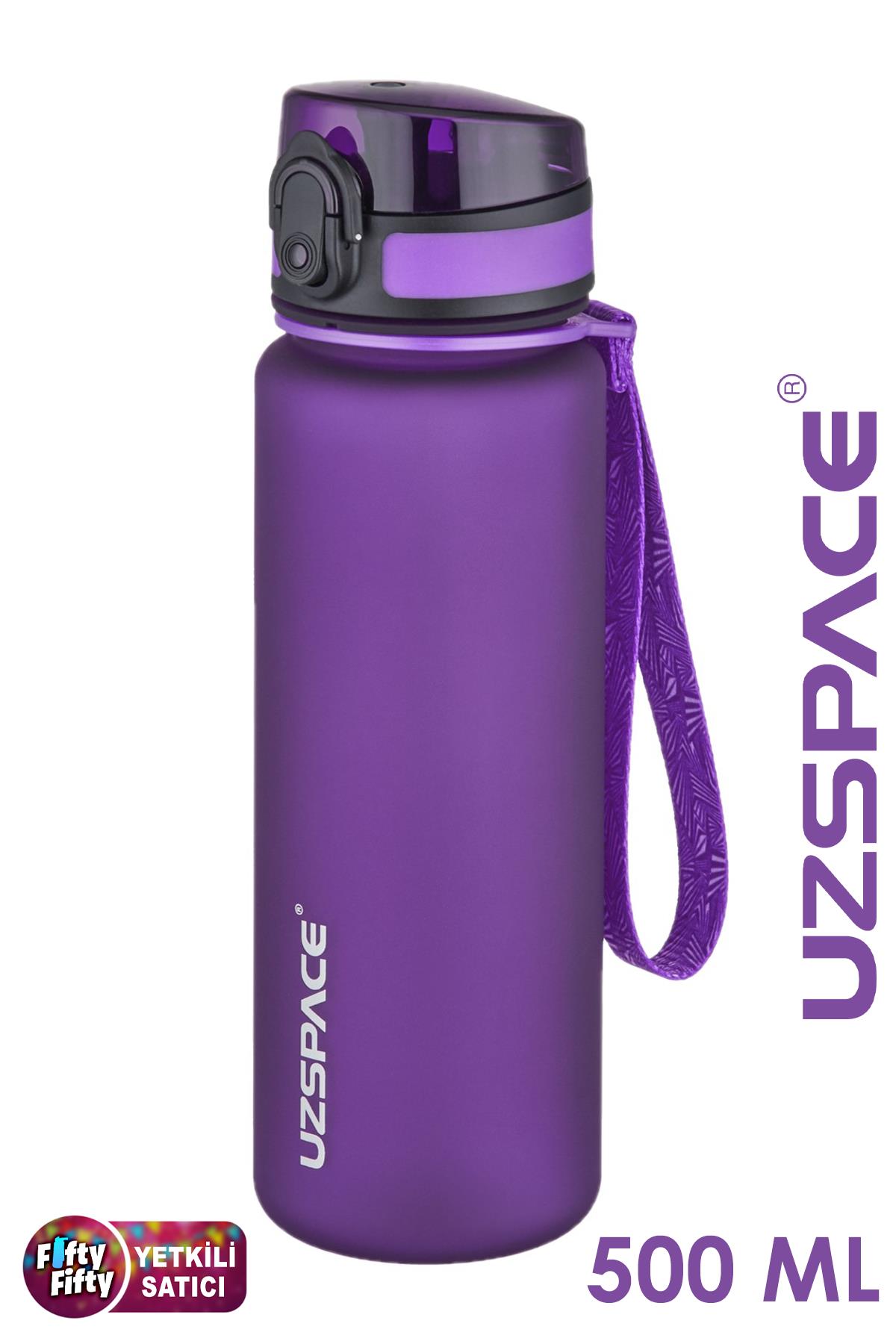 Uzspace 500 ml Tritan Su Matarası 13 farklı Renk Softtouch - Mor