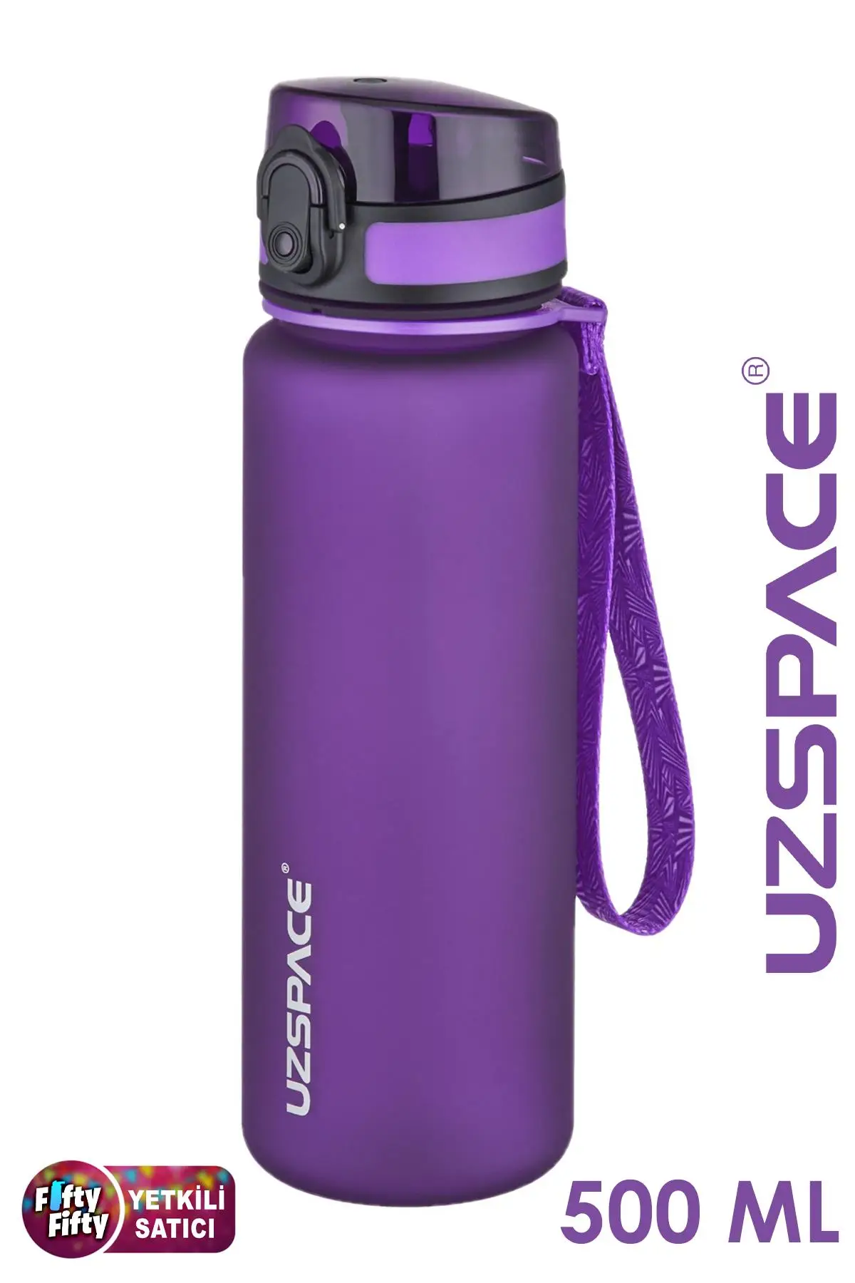 Uzspace 500 ml Tritan Su Matarası 13 farklı Renk Softtouch - Mor
