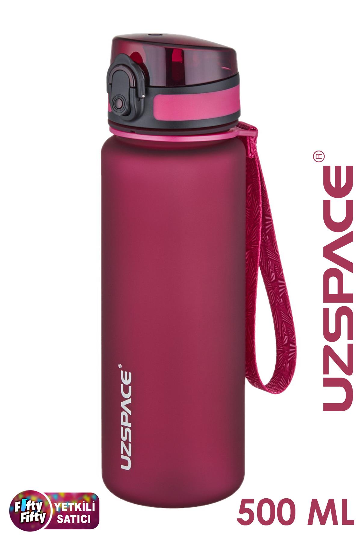 Uzspace 500 ml Tritan Su Matarası 13 farklı Renk Softtouch - Kırmızı