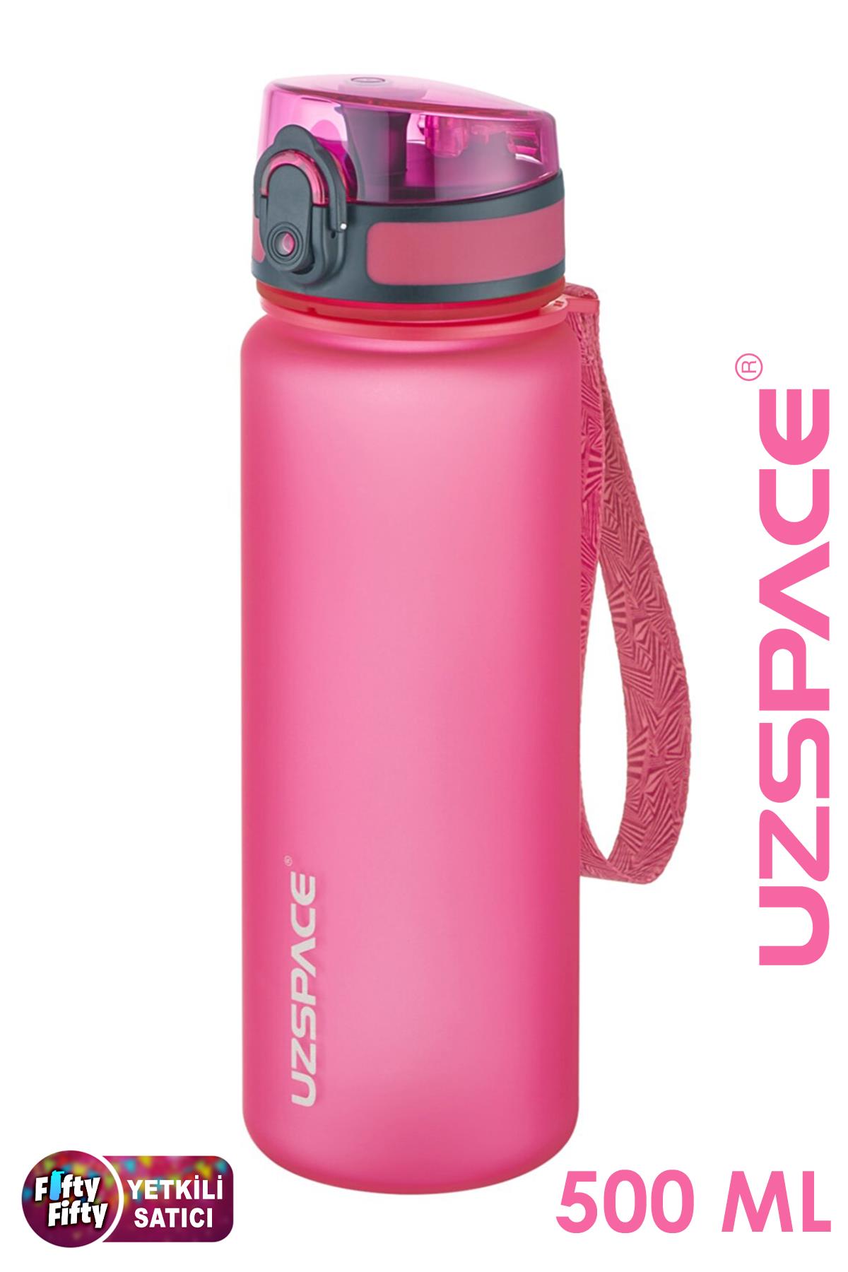 Uzspace 500 ml Tritan Su Matarası 13 farklı Renk Softtouch - Pembe