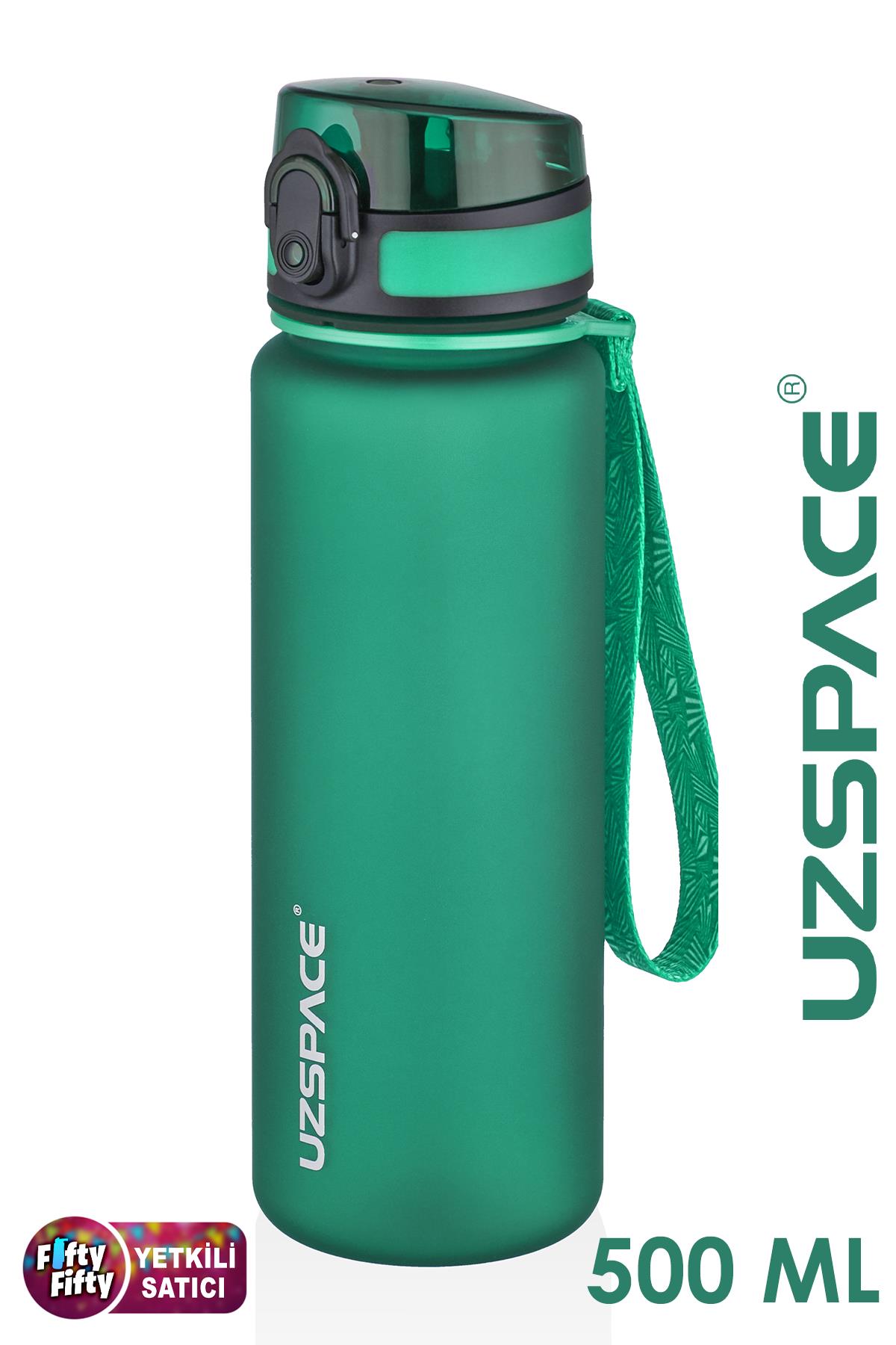 Uzspace 500 ml Tritan Su Matarası 13 farklı Renk Softtouch - Koyu Yeşil
