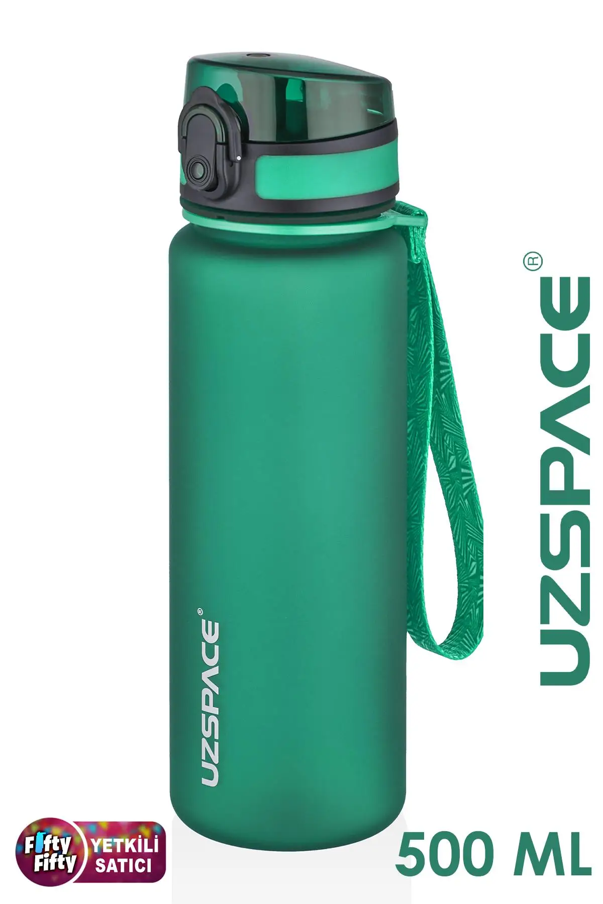 Uzspace 500 ml Tritan Su Matarası 13 farklı Renk Softtouch - Koyu Yeşil