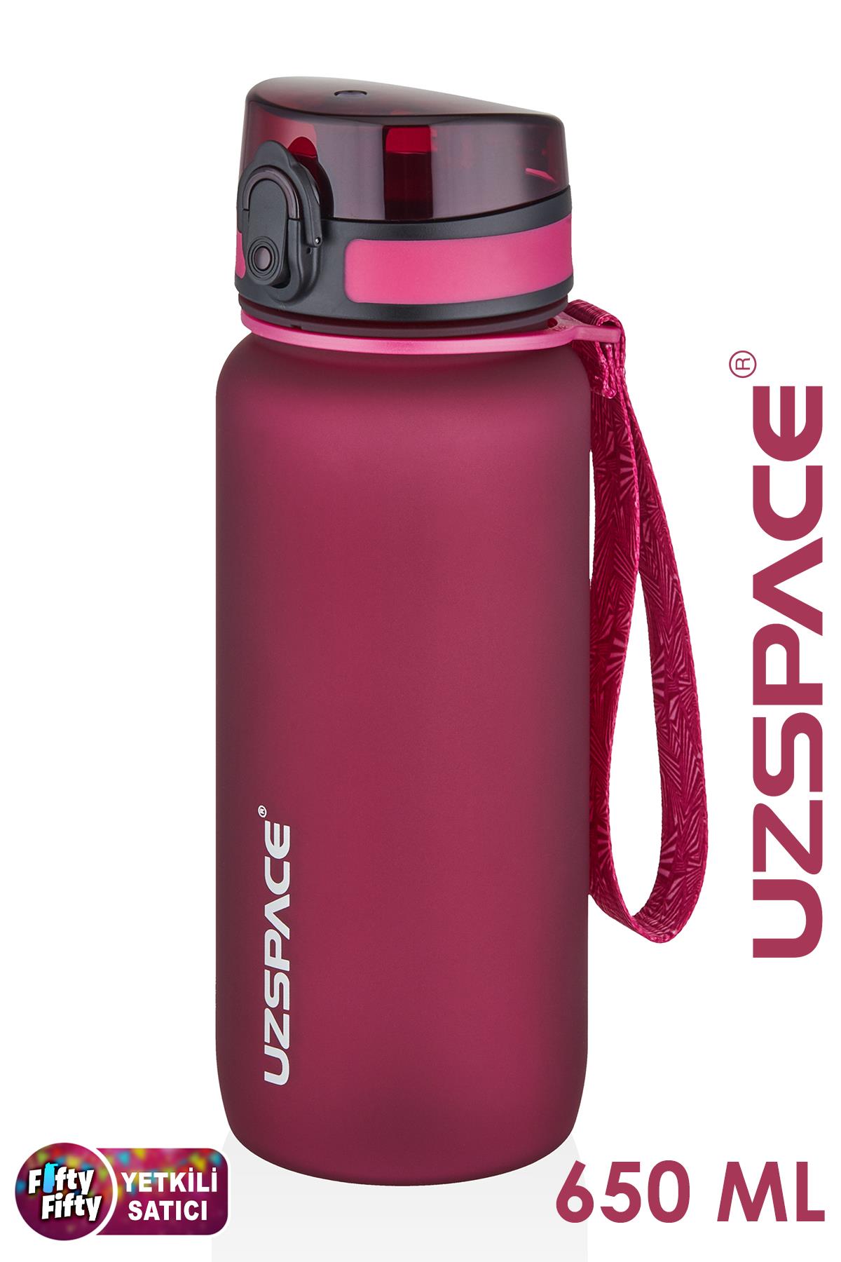 Uzspace 650 ml Tritan Su Matarası 14 Farklı Renk Softtouch 