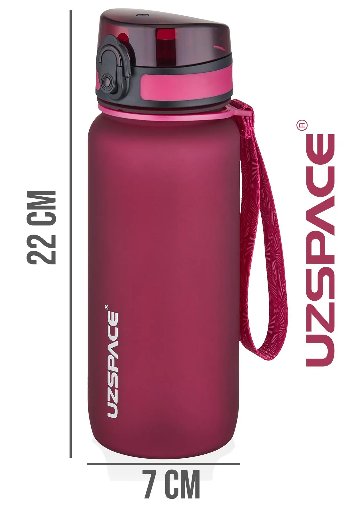 Uzspace 650 ml Tritan Su Matarası 14 Farklı Renk Softtouch 